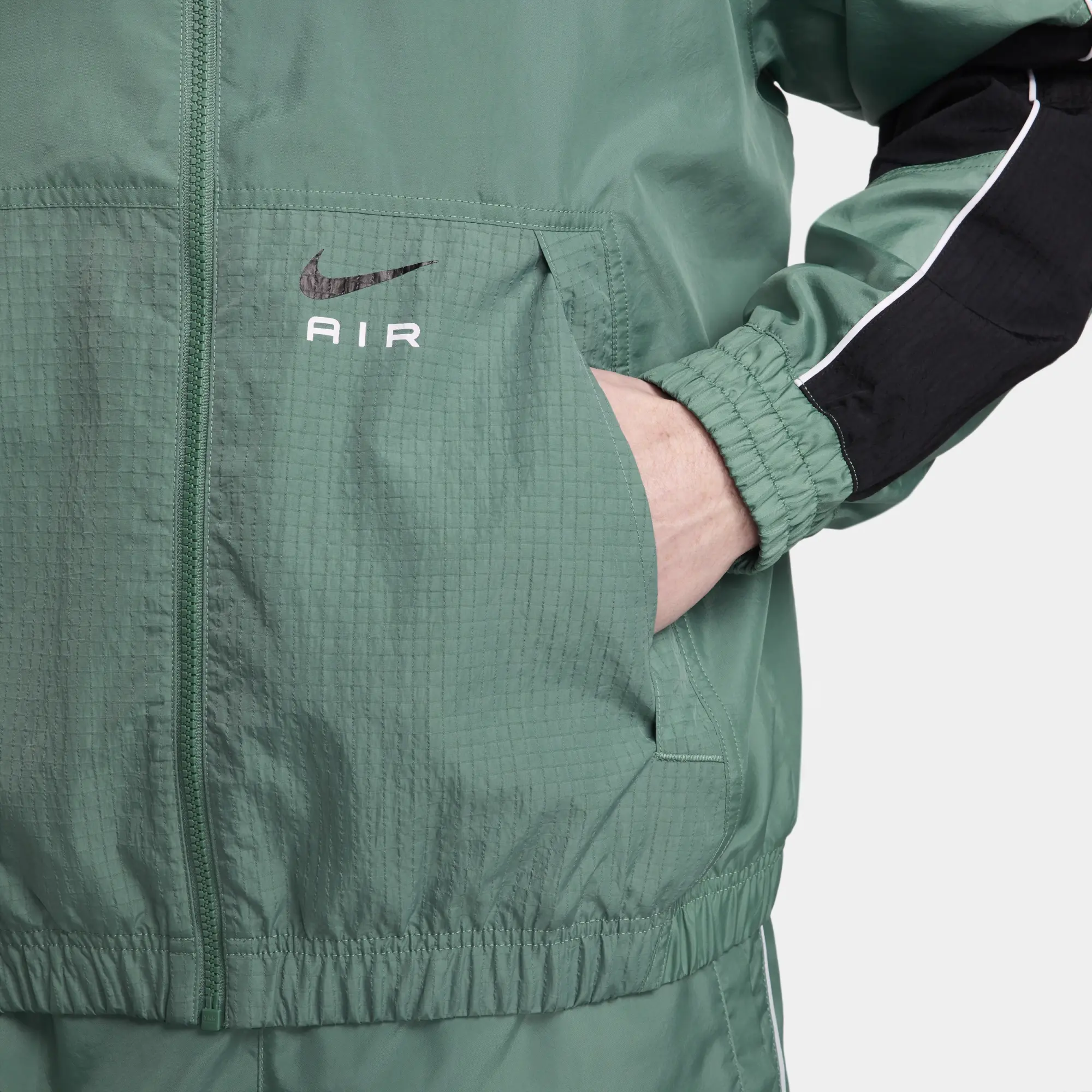 Nike Swoosh Air Woven Tracktop In Dark Green FN7687 361 FOOTY.COM