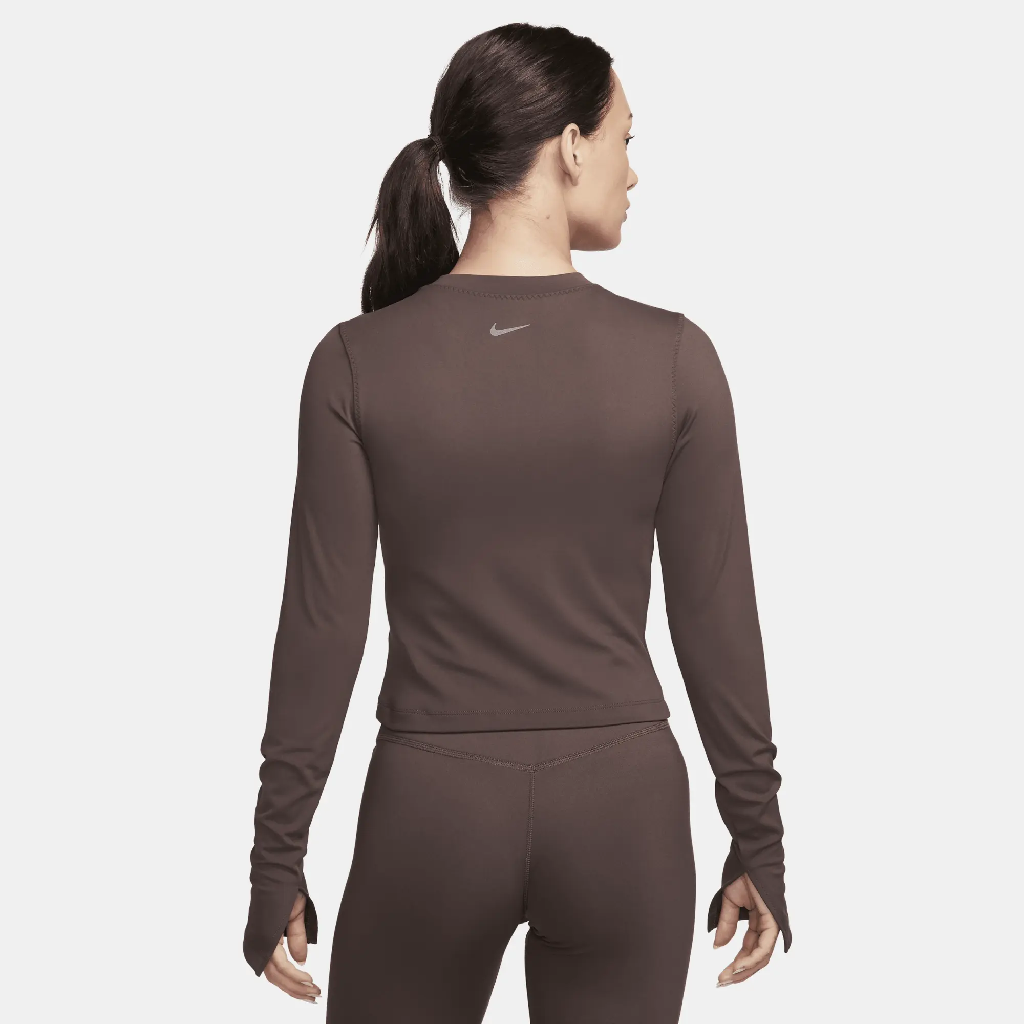 Nike One Fitted Women's Dri-FIT Long-Sleeve Top - Brown - 75% Recycled Polyester Minimum