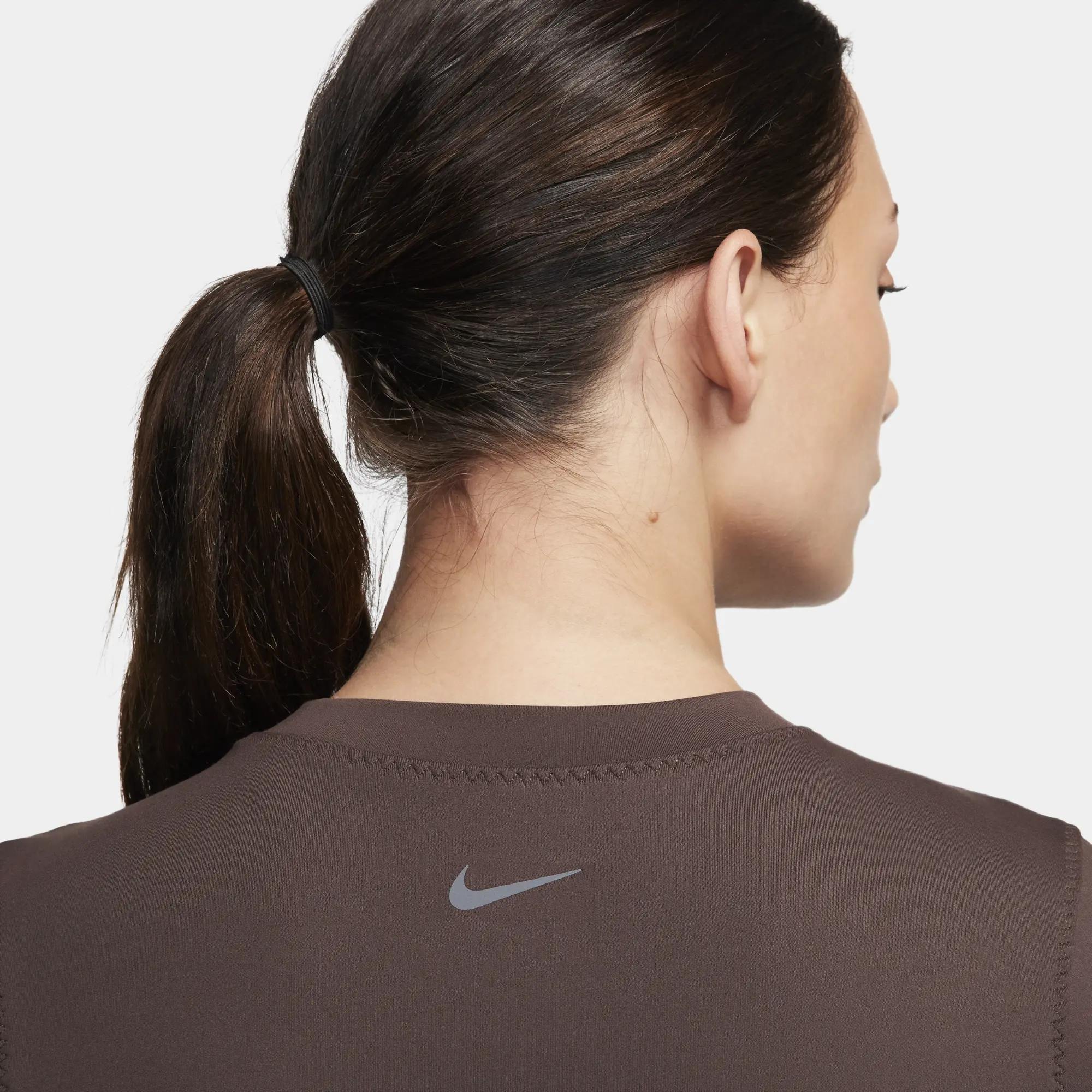 Nike One Fitted Women's Dri-FIT Long-Sleeve Top - Brown - 75% Recycled Polyester Minimum