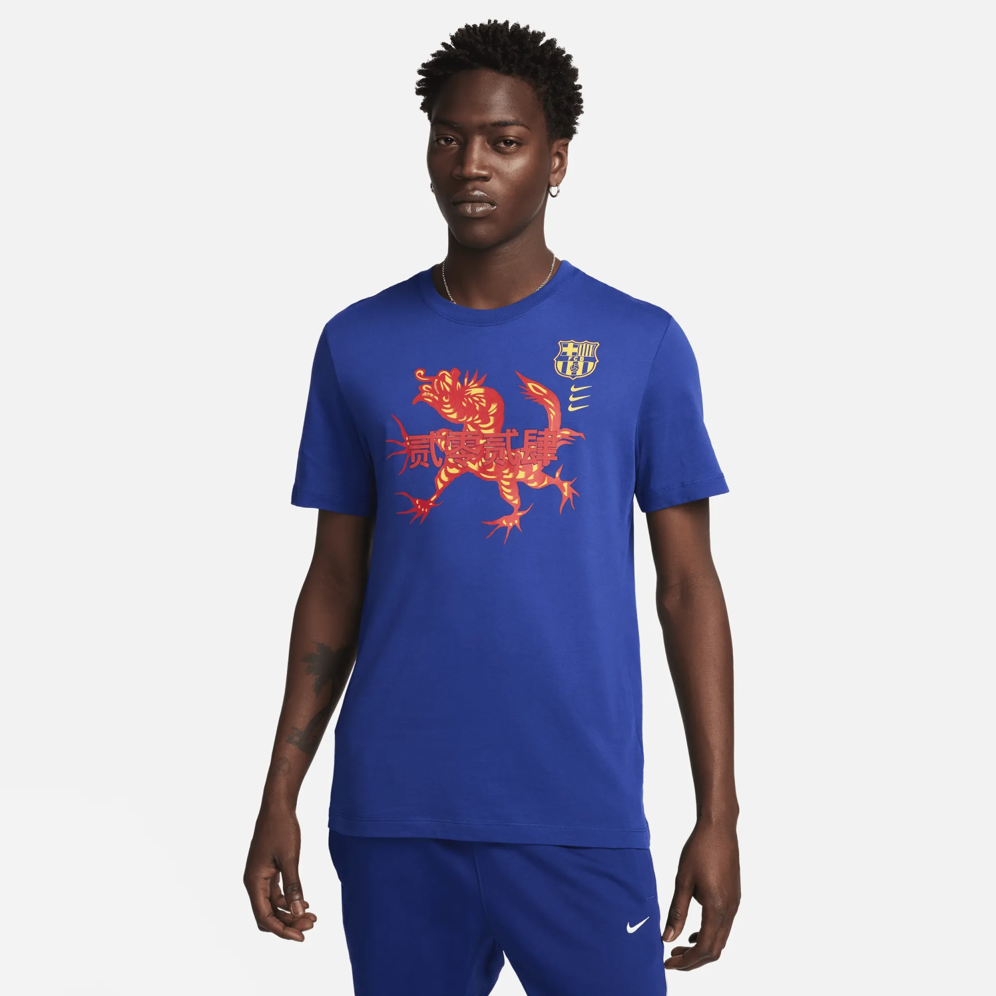 F.C. Barcelona Men's Nike Football T-Shirt - Blue | FQ6571-455