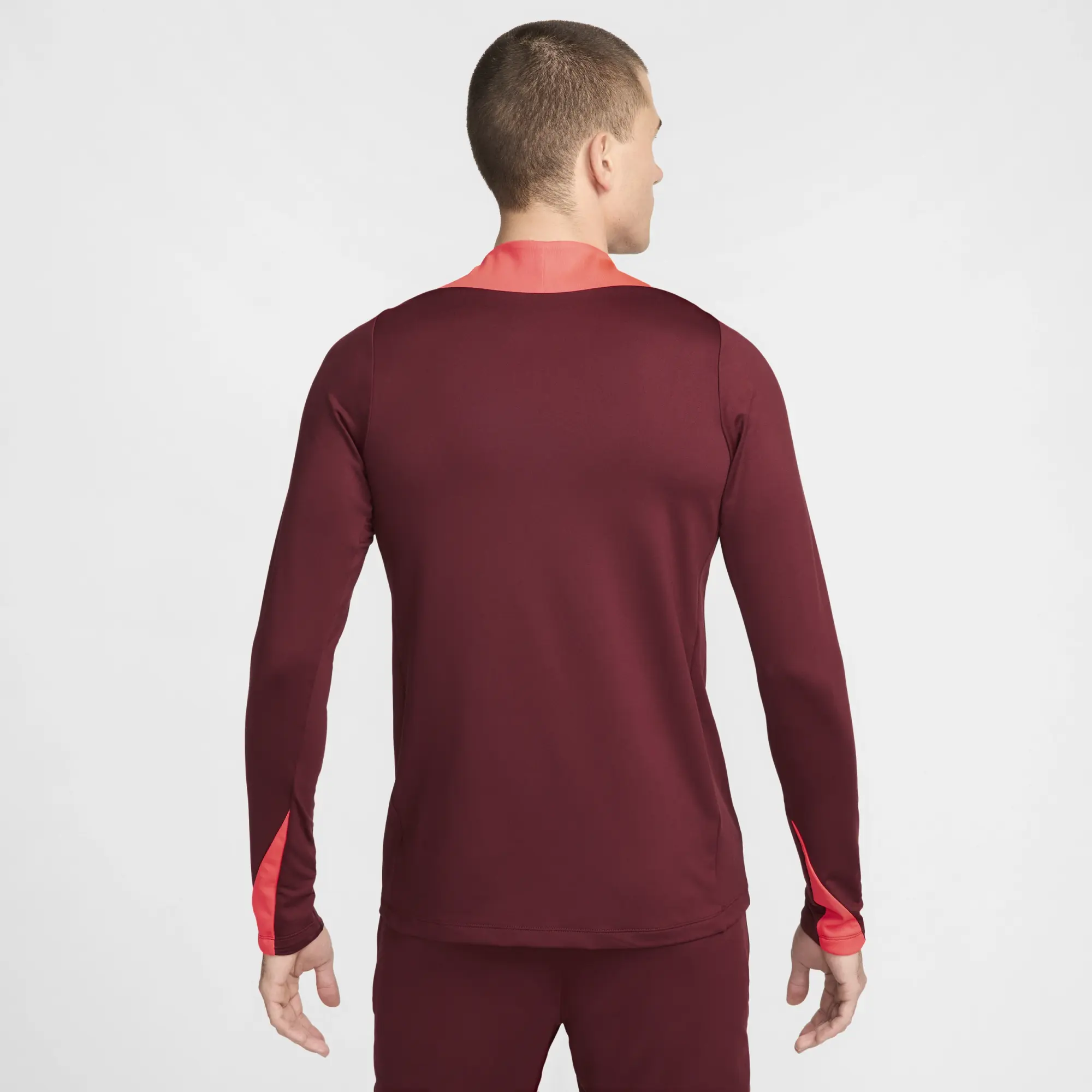 Nike Poland Dri-Fit Strike 1/4 Zip L/S Drill Top - Maroon/Red