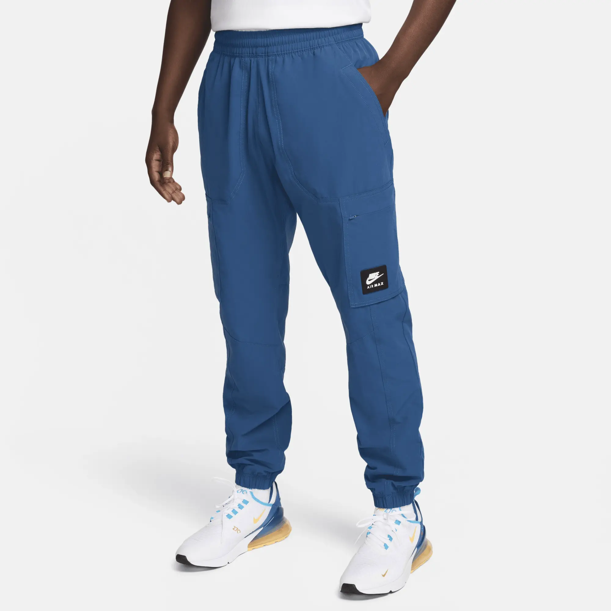 Nike Air Max Men s Woven Cargo Trousers Blue FV5594 476 FOOTY.COM