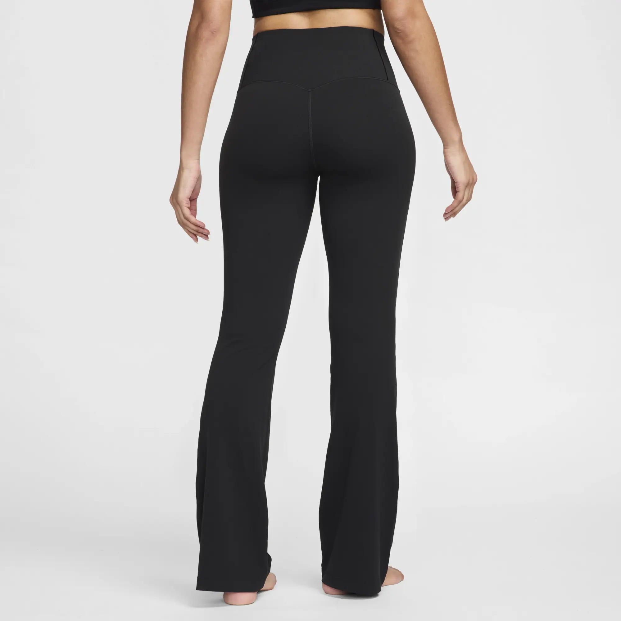 Nike Zenvy Women's High-Waisted Flared Leggings - Black - Nylon/Elastane