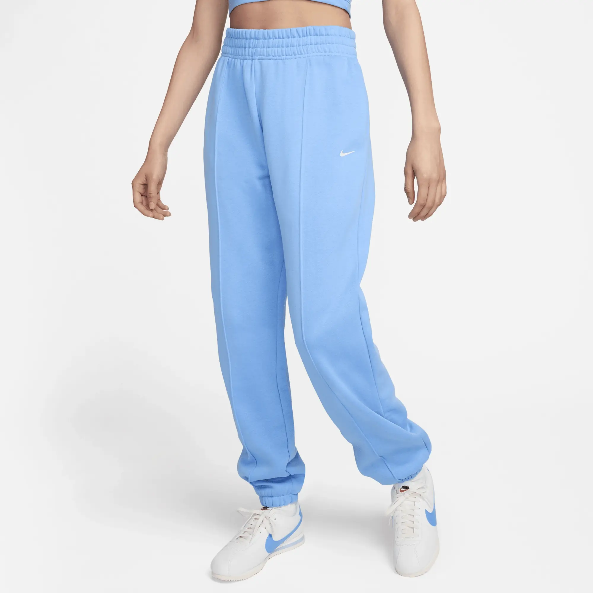 Nike Sportswear Women s Loose Fleece Trousers Blue Cotton Polyester FZ4632 412 FOOTY.COM