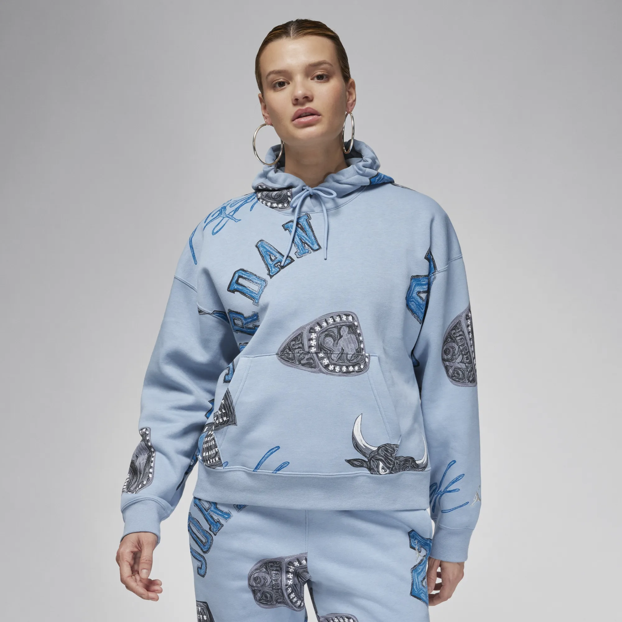 Fleece Blue Brooklyn Hoodie Nike Jordan Jordan Brooklyn Fleece