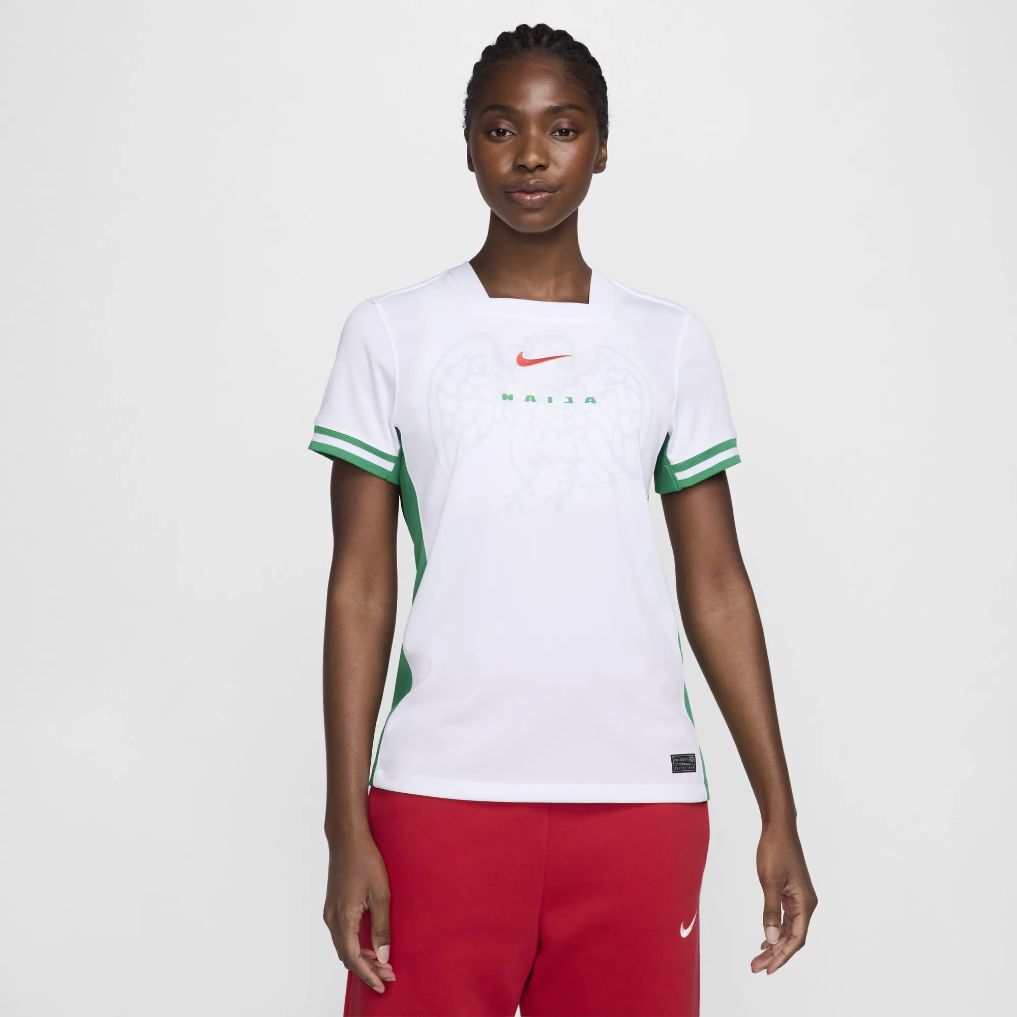 Nigeria (Women's Team) 2024/25 Stadium Home Women's Nike Dri-FIT Football Replica Shirt - White - Recycled Polyester/ Recycled Polyester