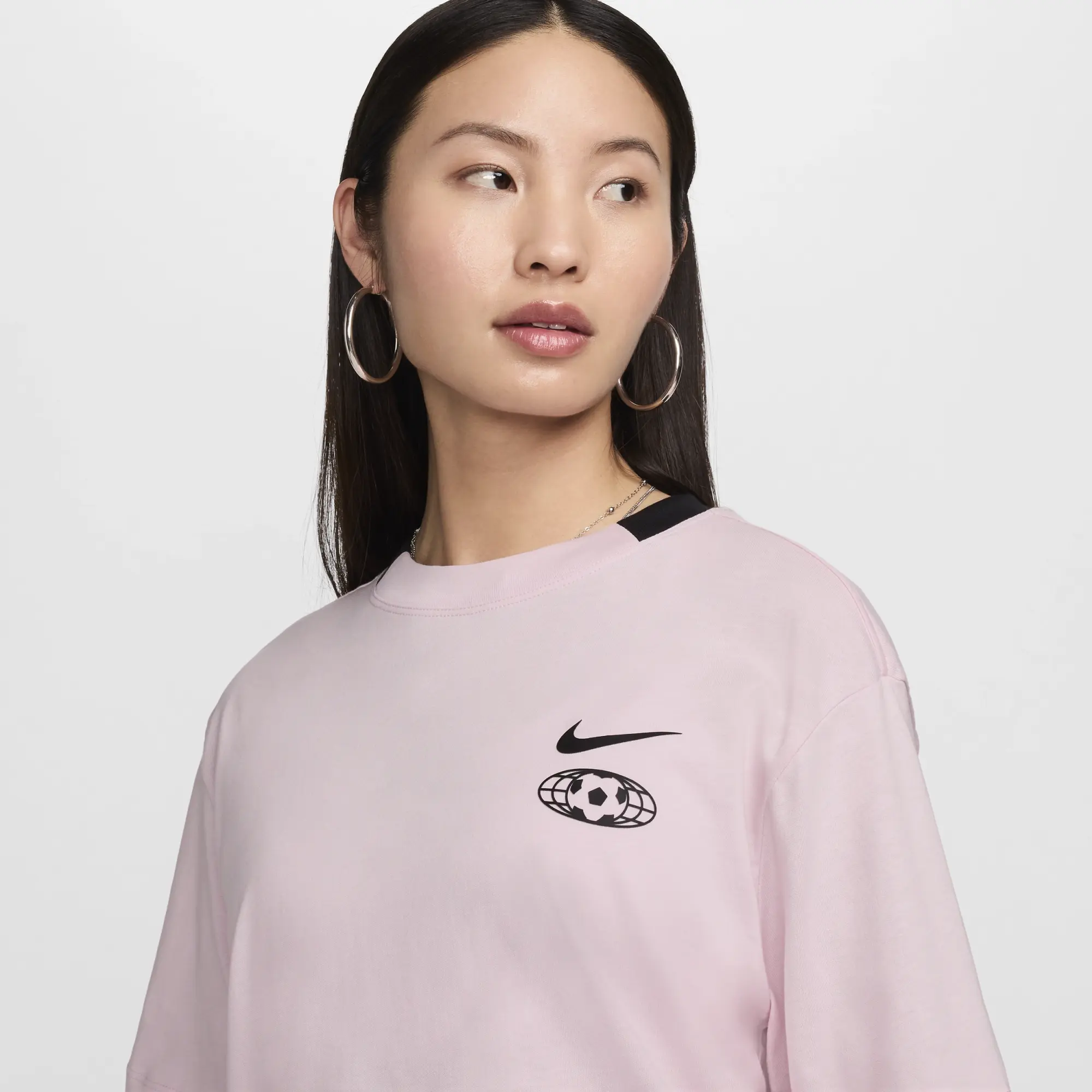 Nike Womens Trend Boyfriend T-Shirt - Pink - Size L - Pink