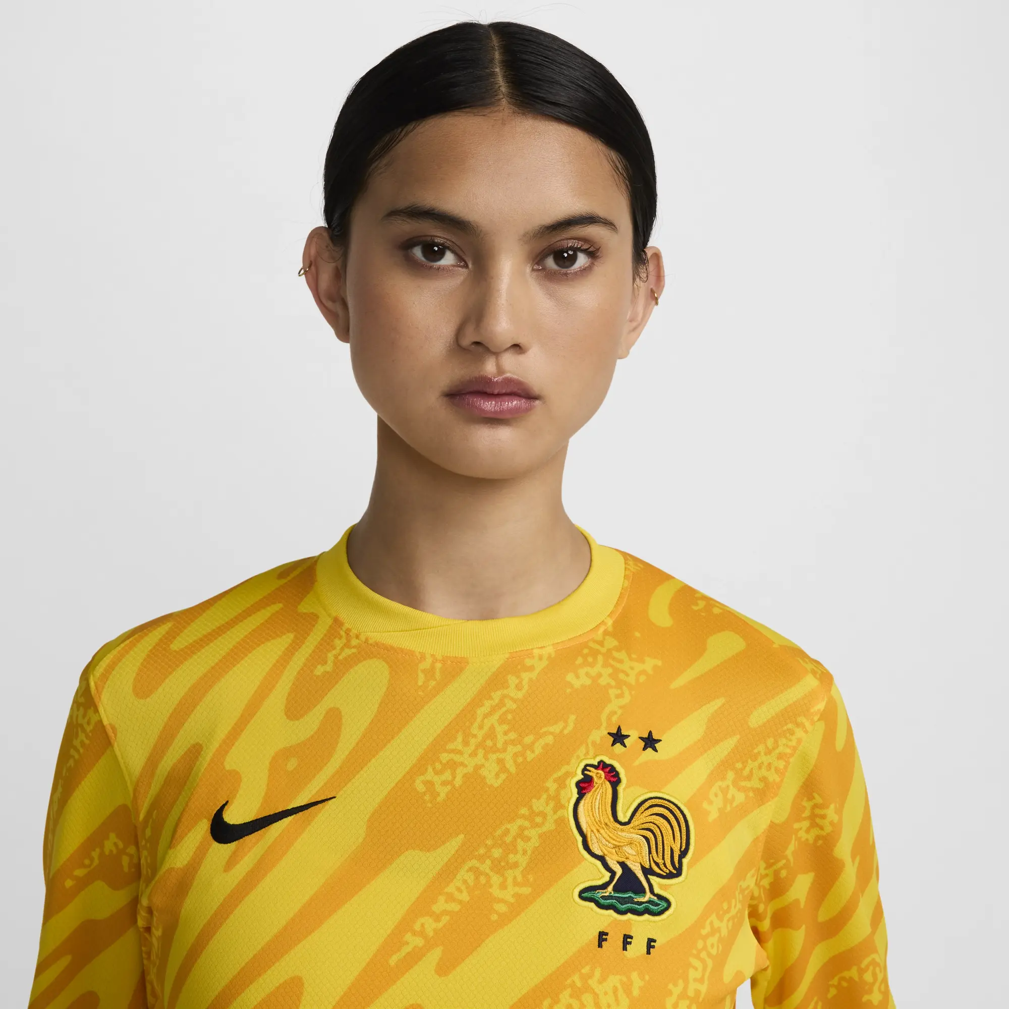 FFF 2024 Stadium Goalkeeper Women's Nike Dri-FIT Football Replica Shirt - Yellow - Recycled Polyester/ Recycled Polyester