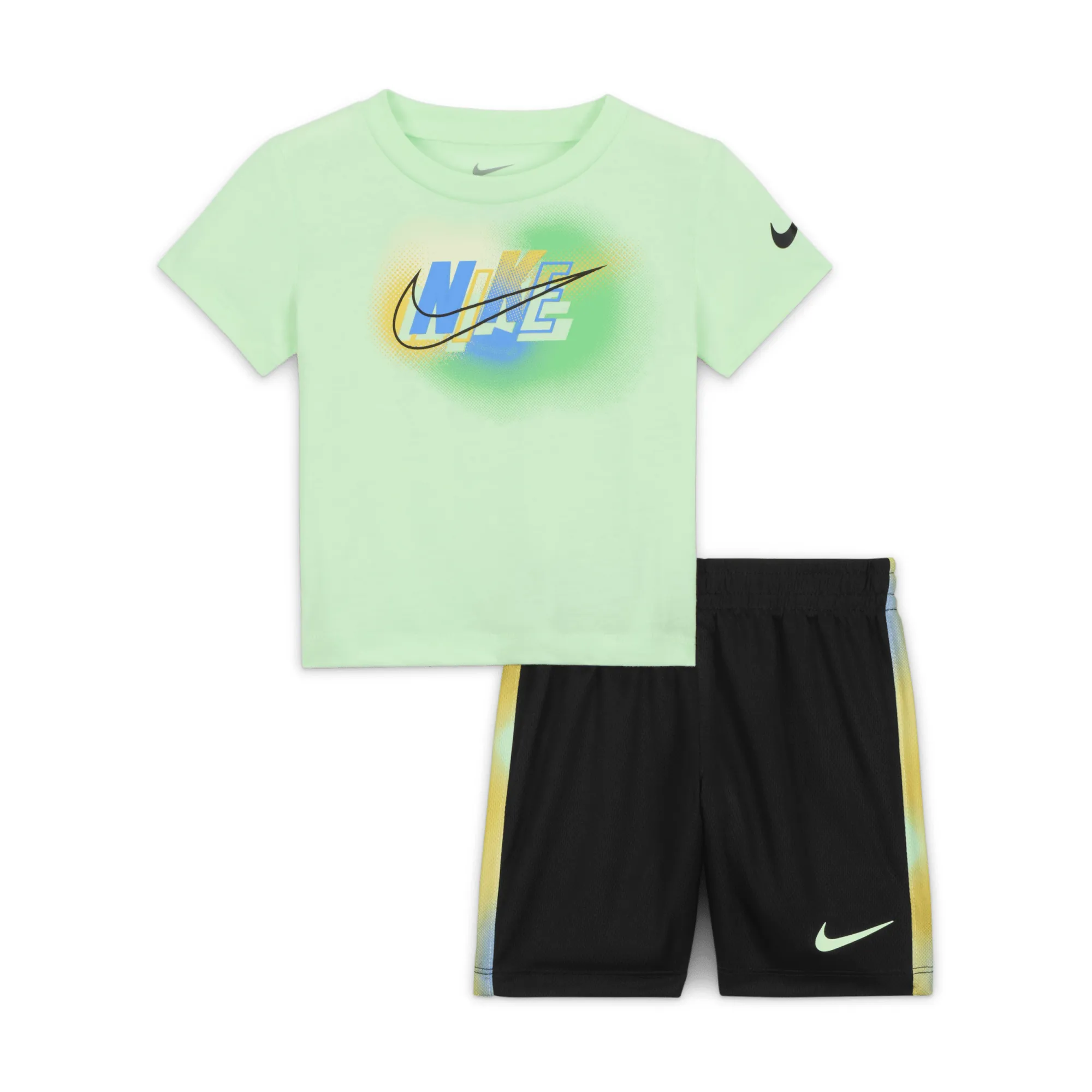 Nike Hazy Rays Baby (12–24M) Shorts Set - Black - Cotton