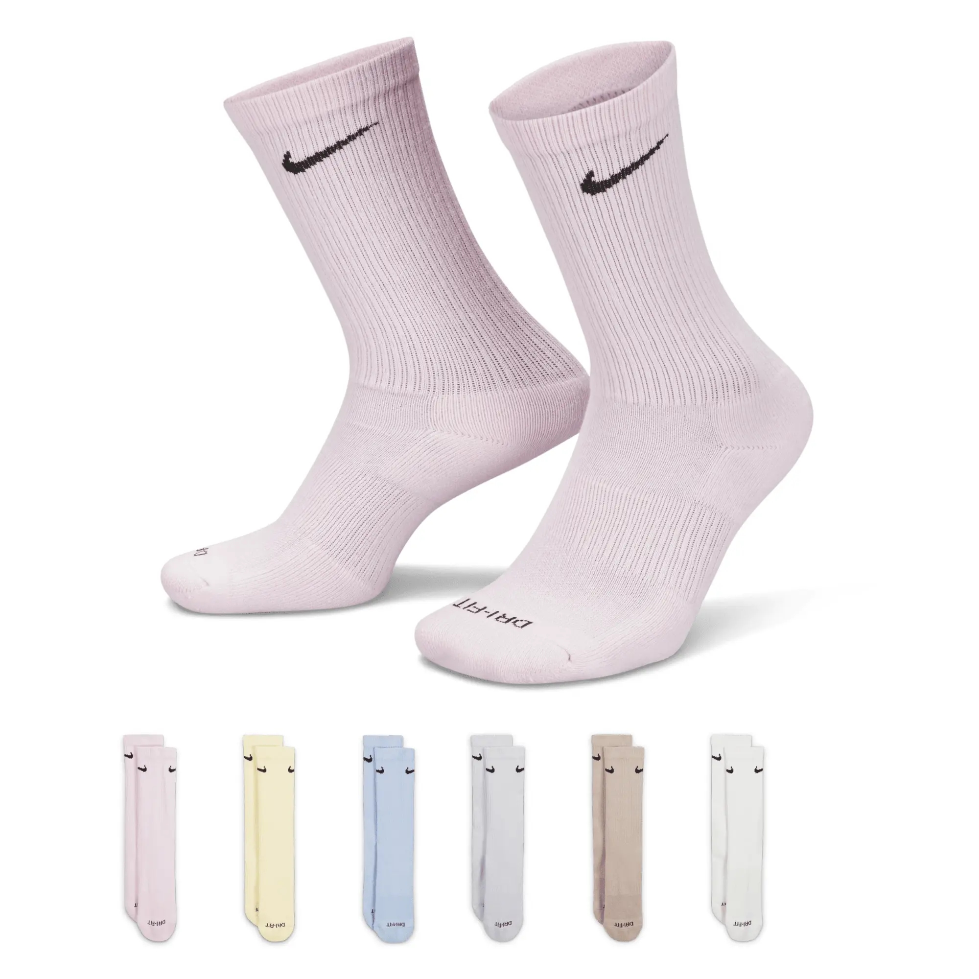 Nike 6 Pack Everyday Cushioned Training Crew Socks Multi SX6897 906 FOOTY.COM