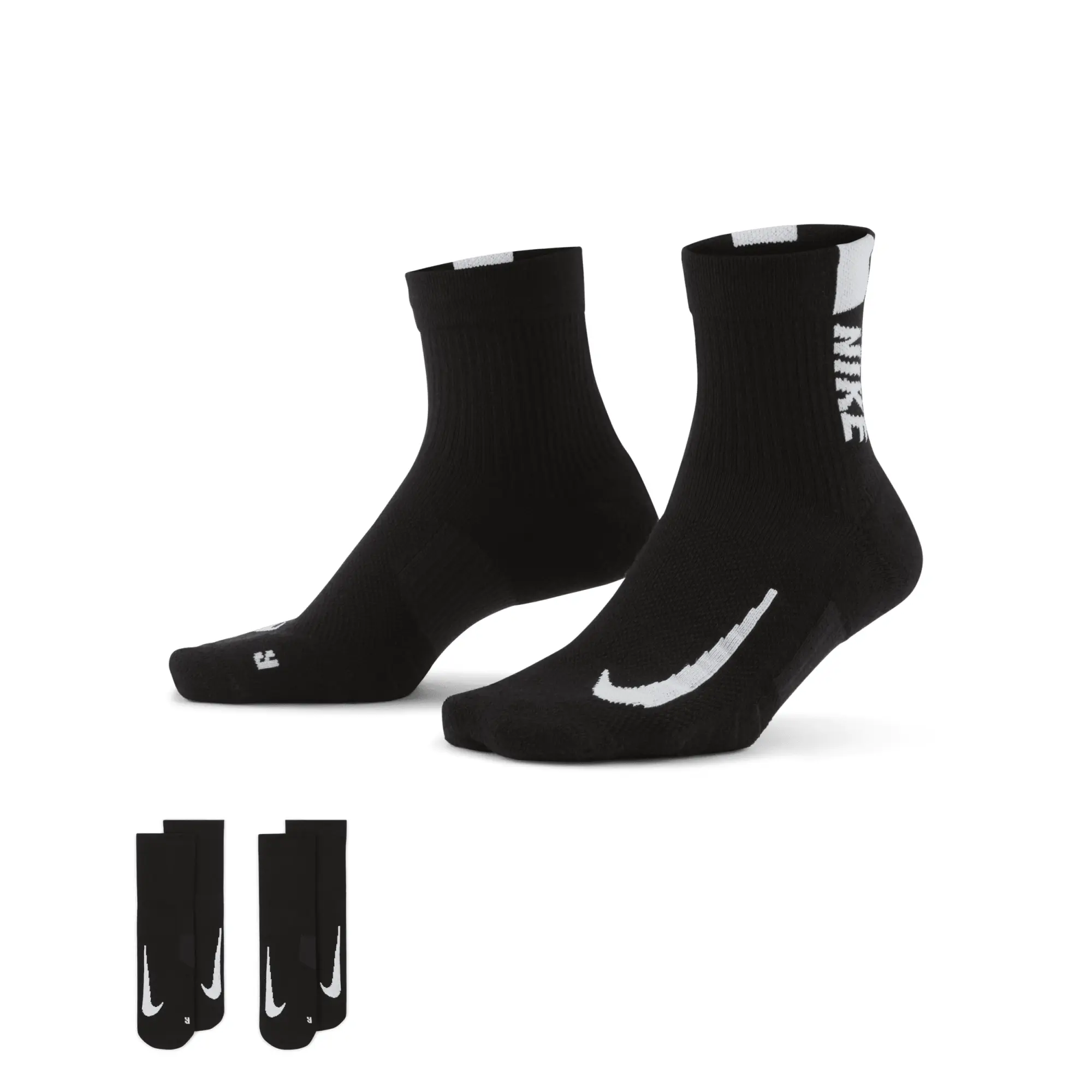 Nike Multiplier Sports Socks 2 Pack - Black, White