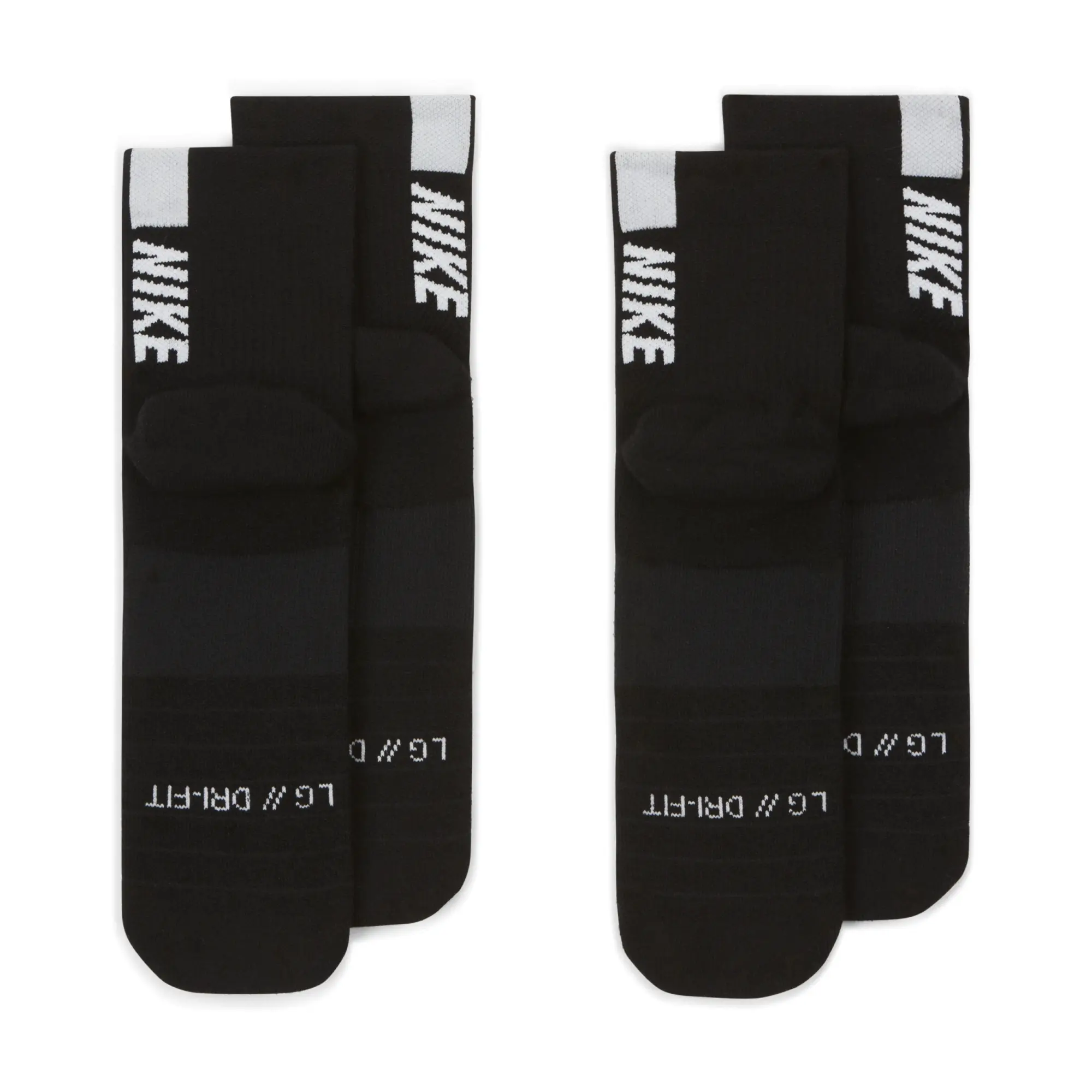 Nike Multiplier Sports Socks 2 Pack - Black, White