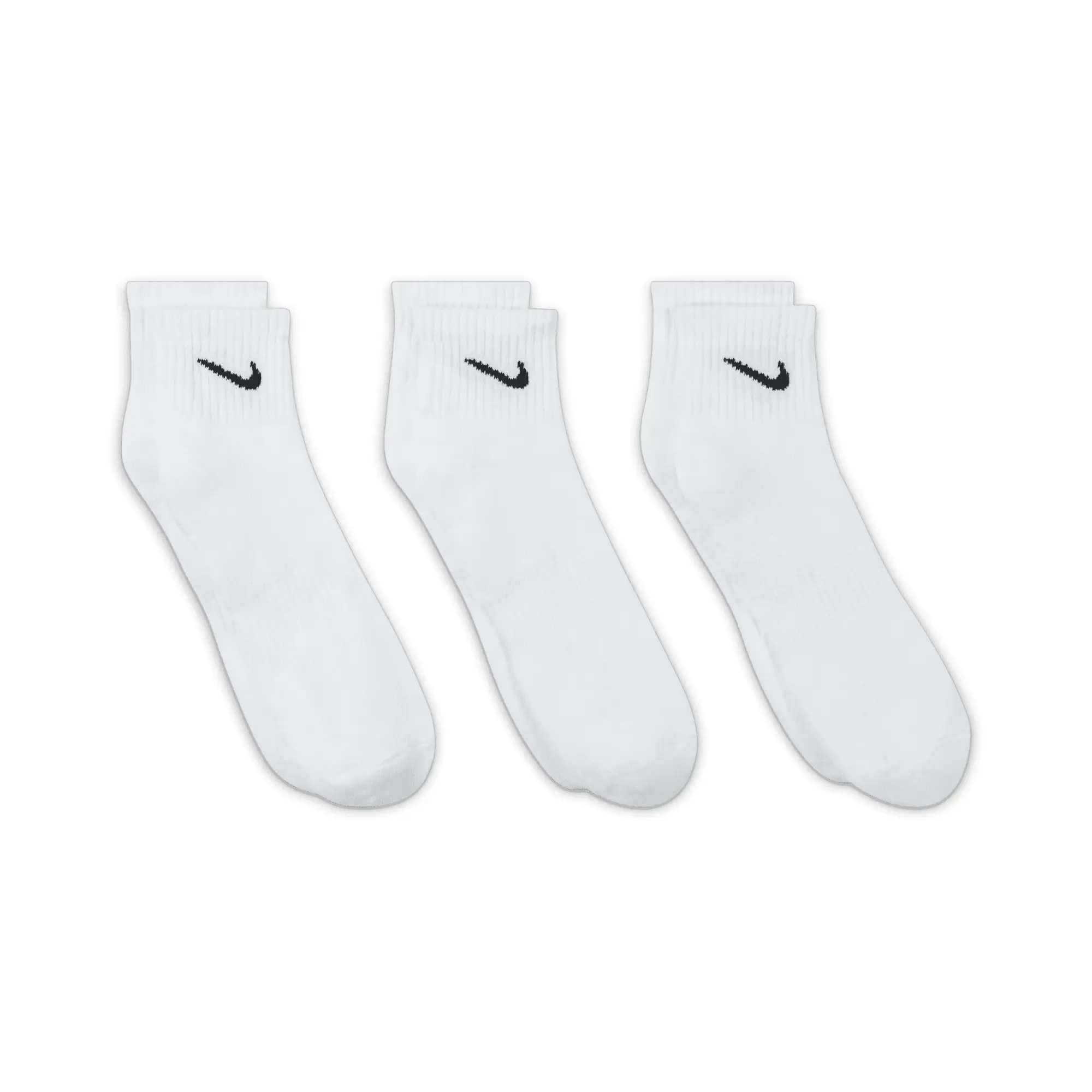 Nike Everyday Cush Ankle Sports Socks 3 Pack - White, Black