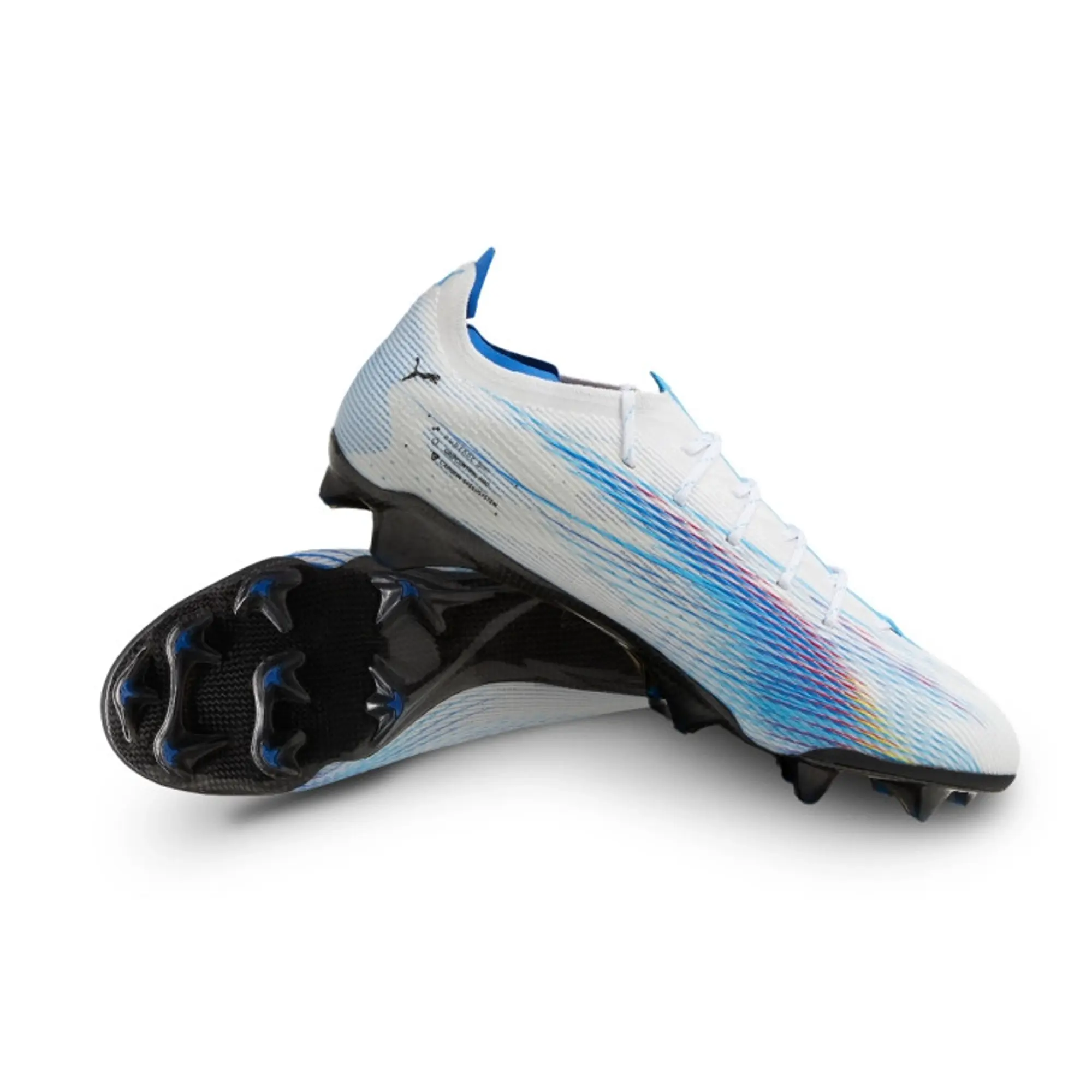 PUMA Ultra 5 Carbon Launch Edition FG Football Boots Women, White/Ultra Blue/Garnet Rose