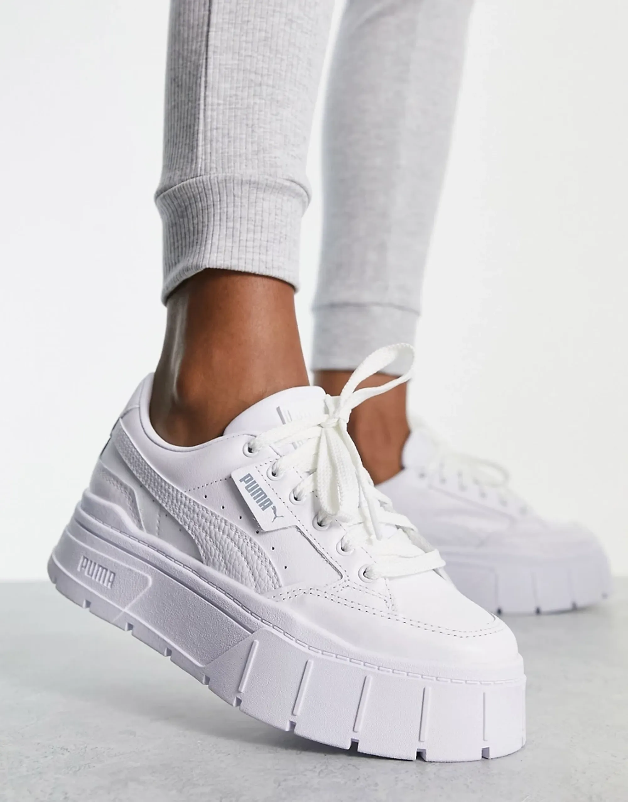 PUMA mayze stack trainers in white