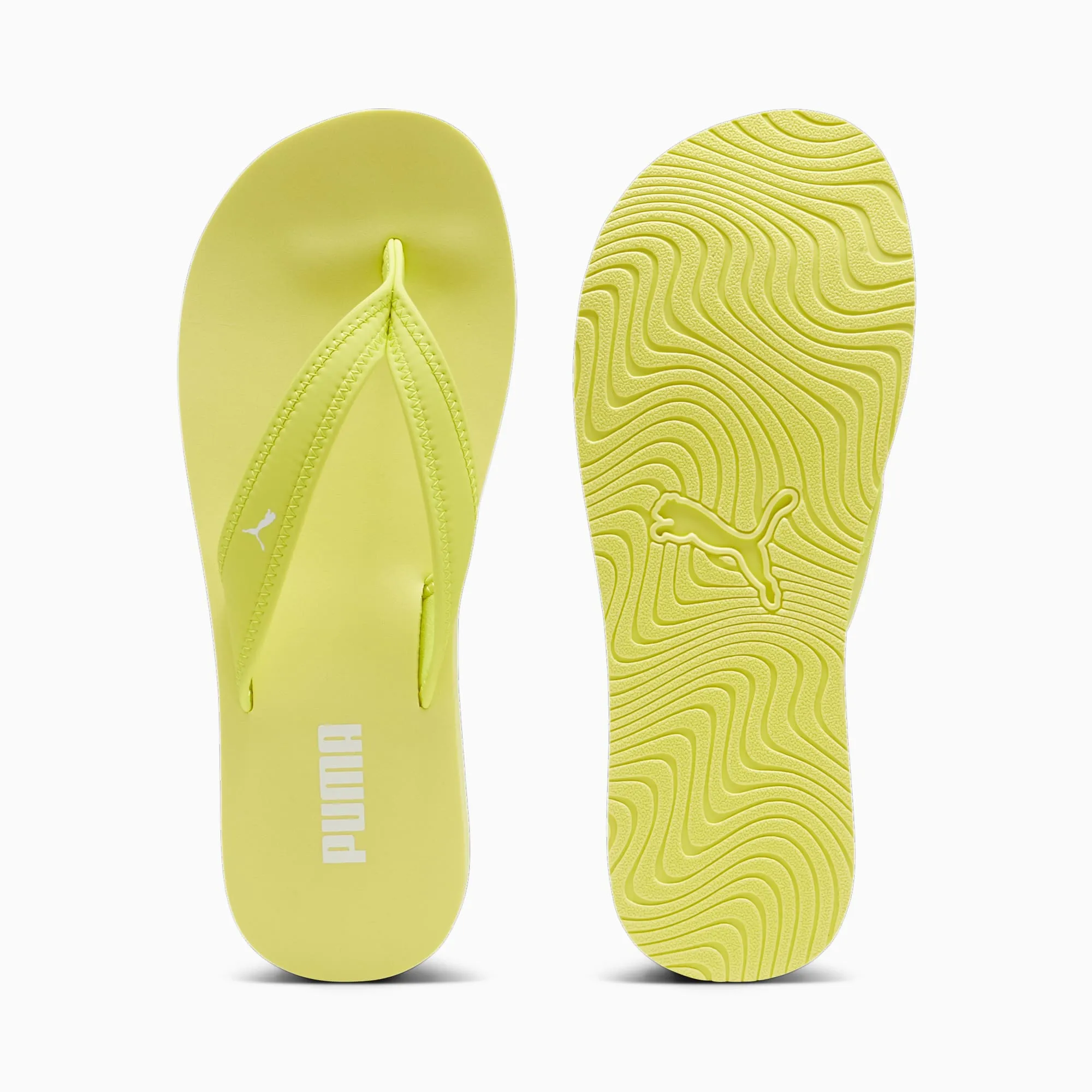 PUMA Sandy Flip-Flops Women, Lime Sheen/White | 389106_08 | FOOTY.COM