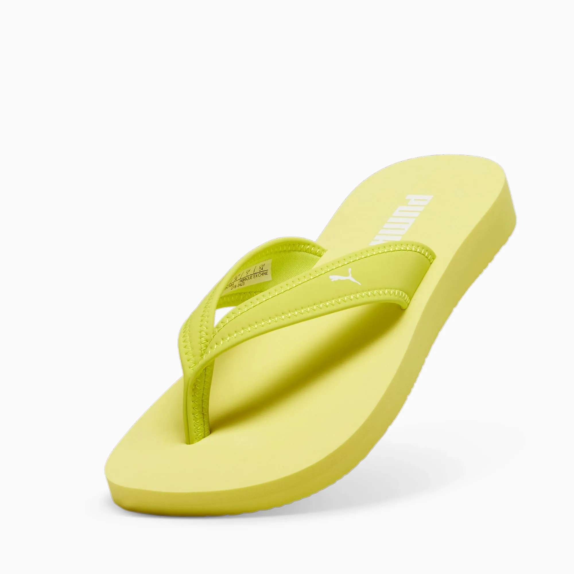 PUMA Sandy Flip-Flops Women, Lime Sheen/White | 389106_08 | FOOTY.COM