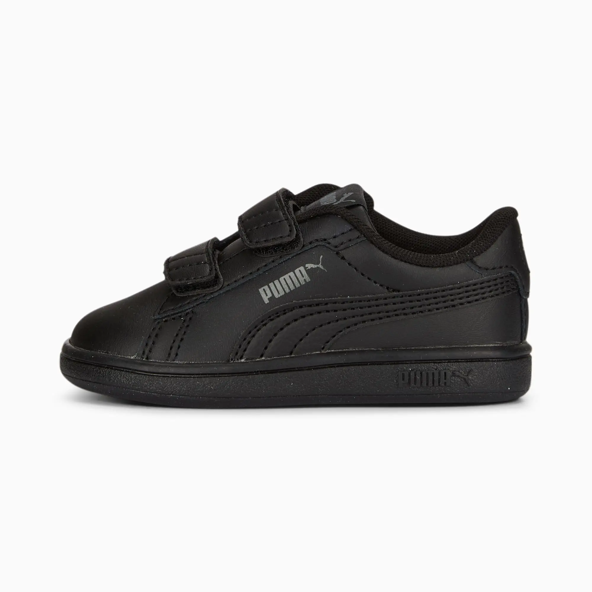 PUMA Smash 3.0 Leather V Sneakers Baby, Black/Shadow Grey