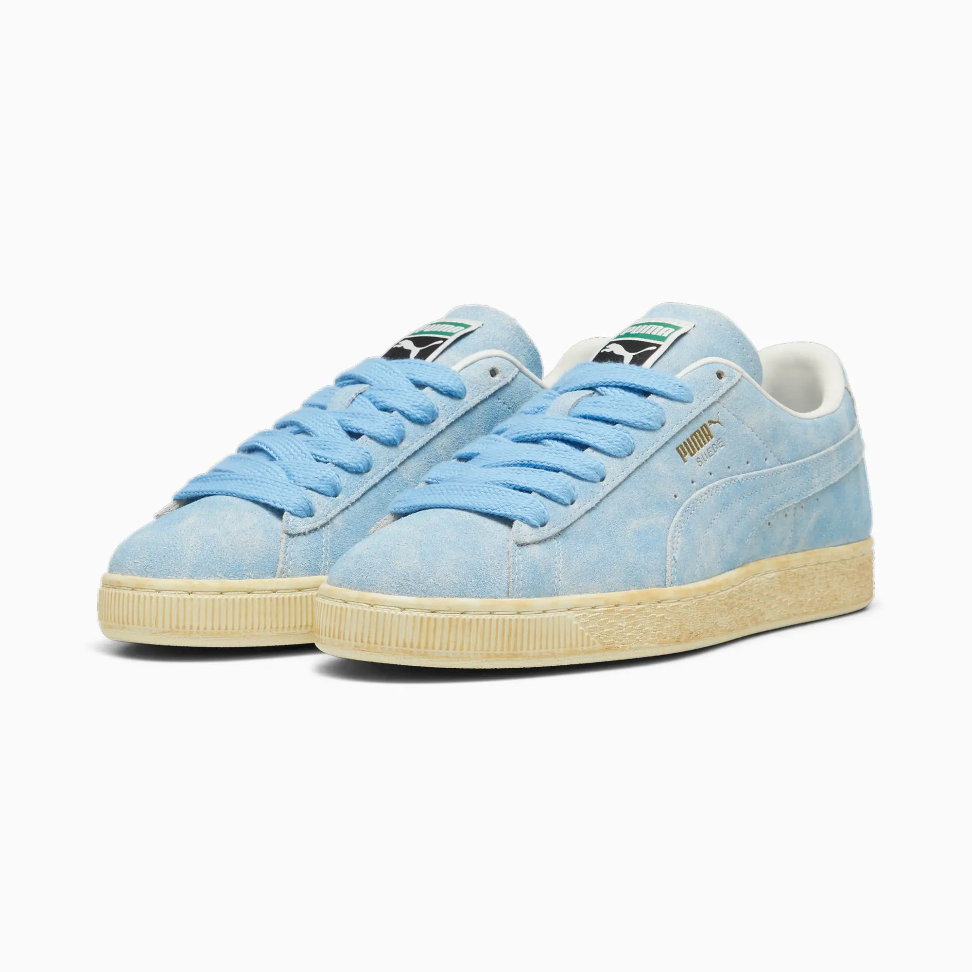 Puma Unisex Suede Faded Sneakers - Sky Blue