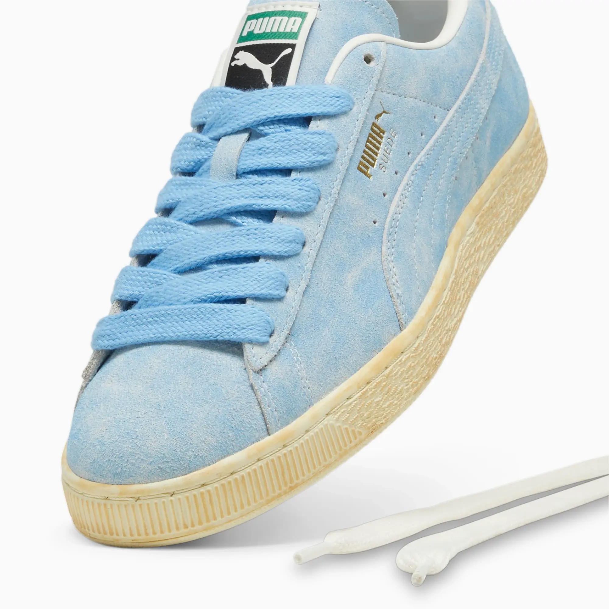 Puma Unisex Suede Faded Sneakers - Sky Blue