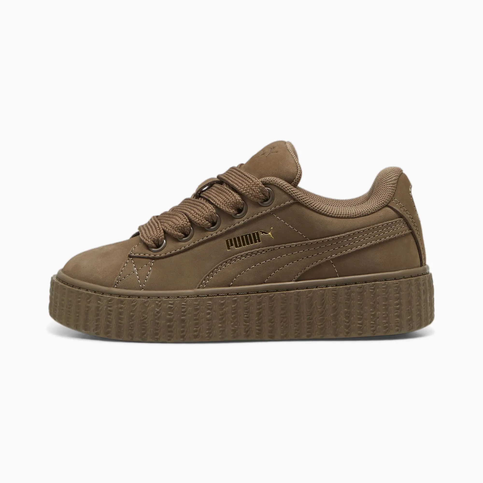 Fenty x PUMA Creeper Phatty Earth Tone Sneakers Kids Totally Taupe Gold Warm White 399867 01 FOOTY.COM