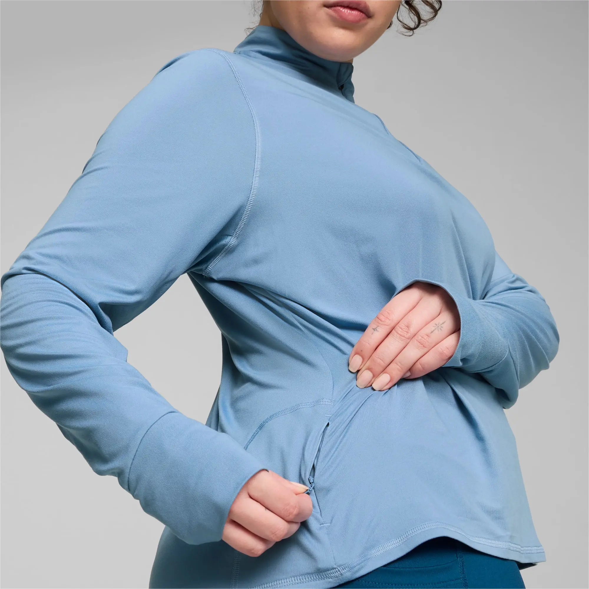 PUMA Run Favourite Quarter-Zip Running Top Shirt Women, Zen Blue