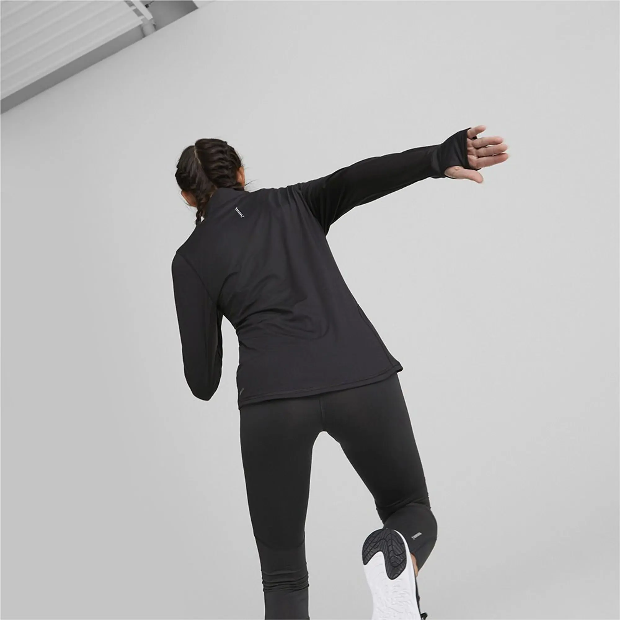 Puma Womens RUN FAVOURITE Quarter-Zip Running Top - Black