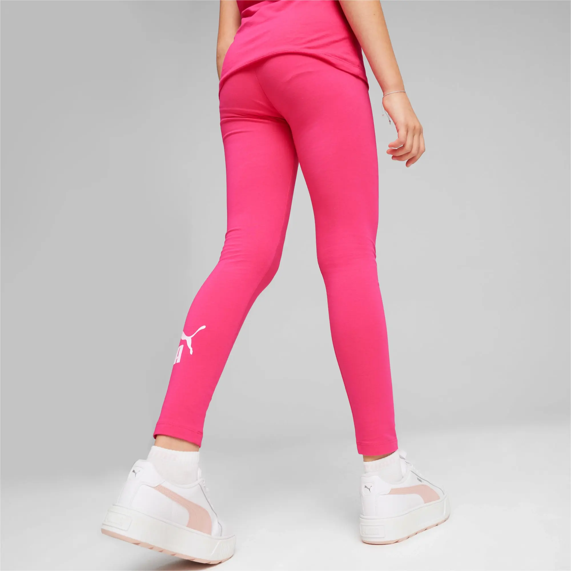 Puma Childrens Unisex Essentials Logo Leggings Pink 587035 48 FOOTY.COM