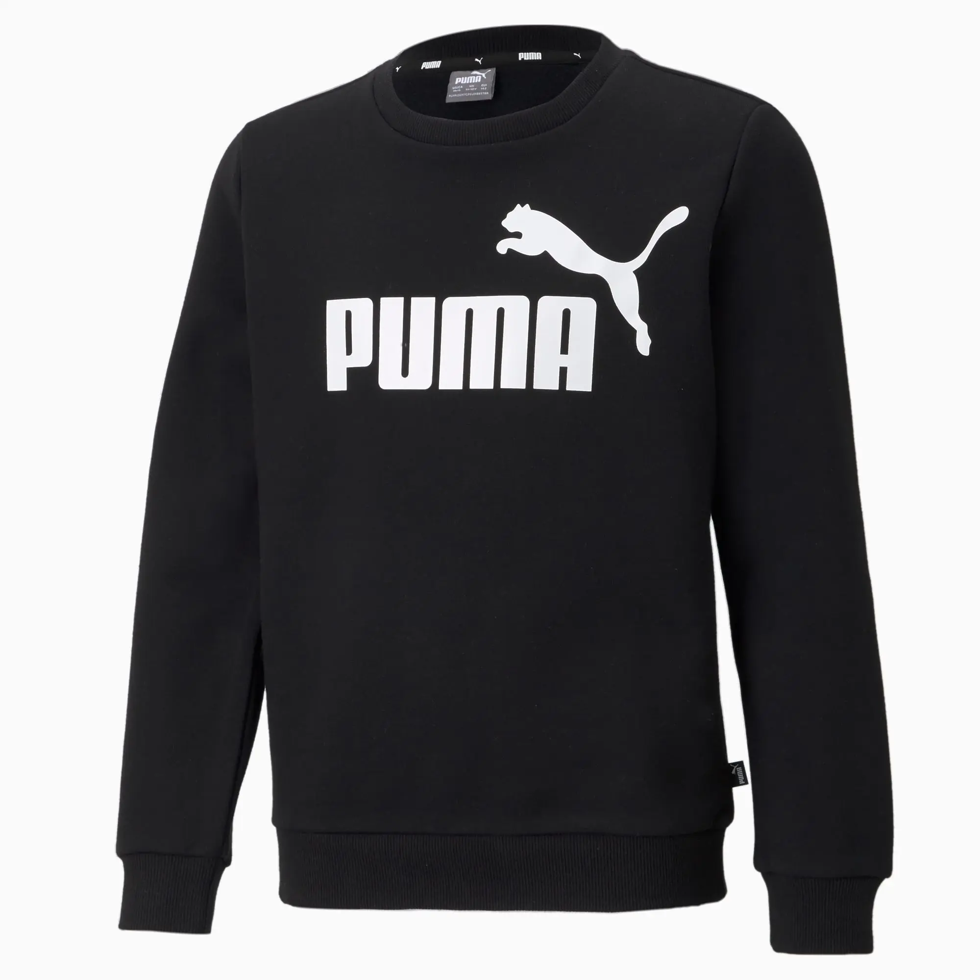 Puma Childrens Unisex Kids Essentials Big Logo Crew Neck Youth Sweatshirt - Black