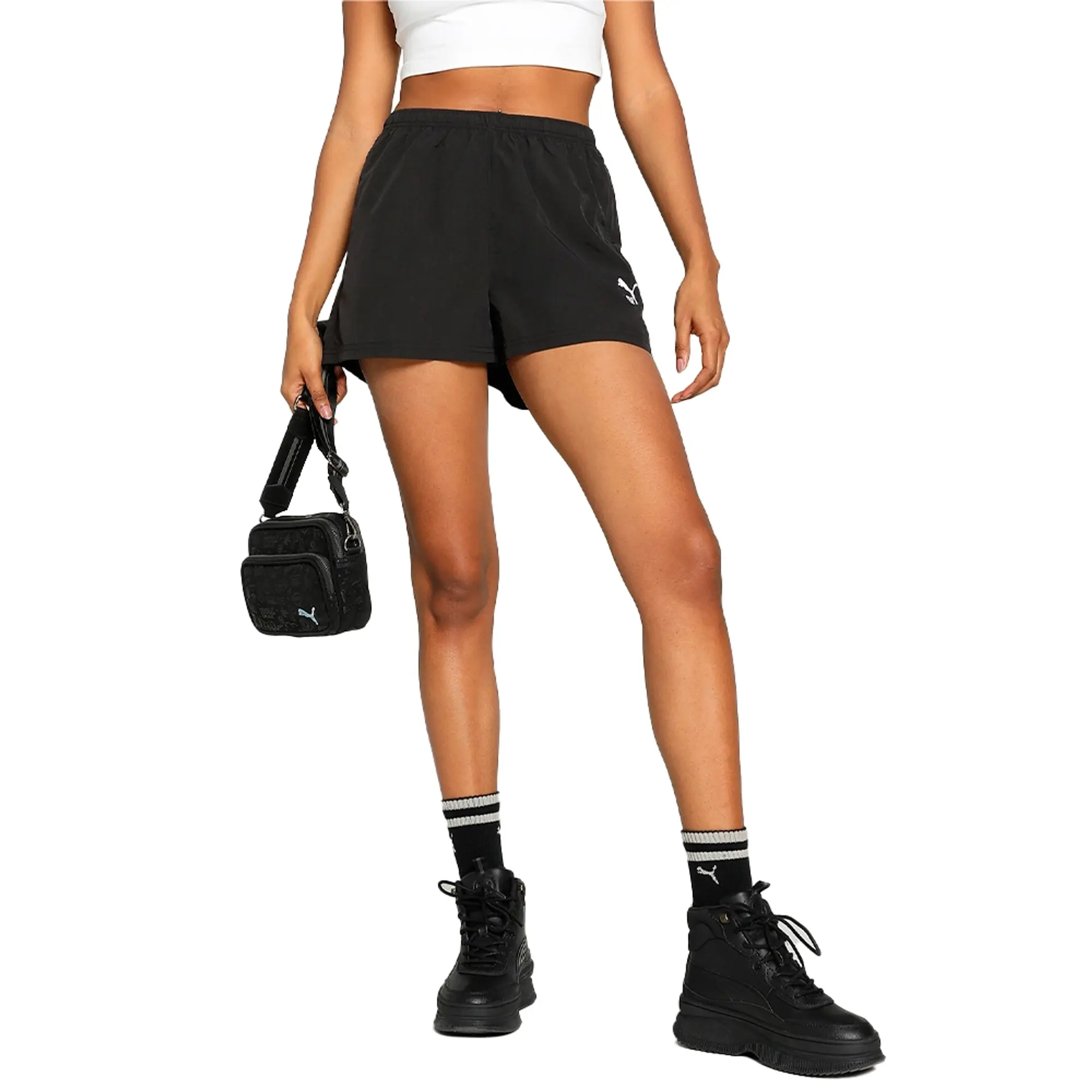 Puma Womens CLASSICS A-Line Shorts - Black