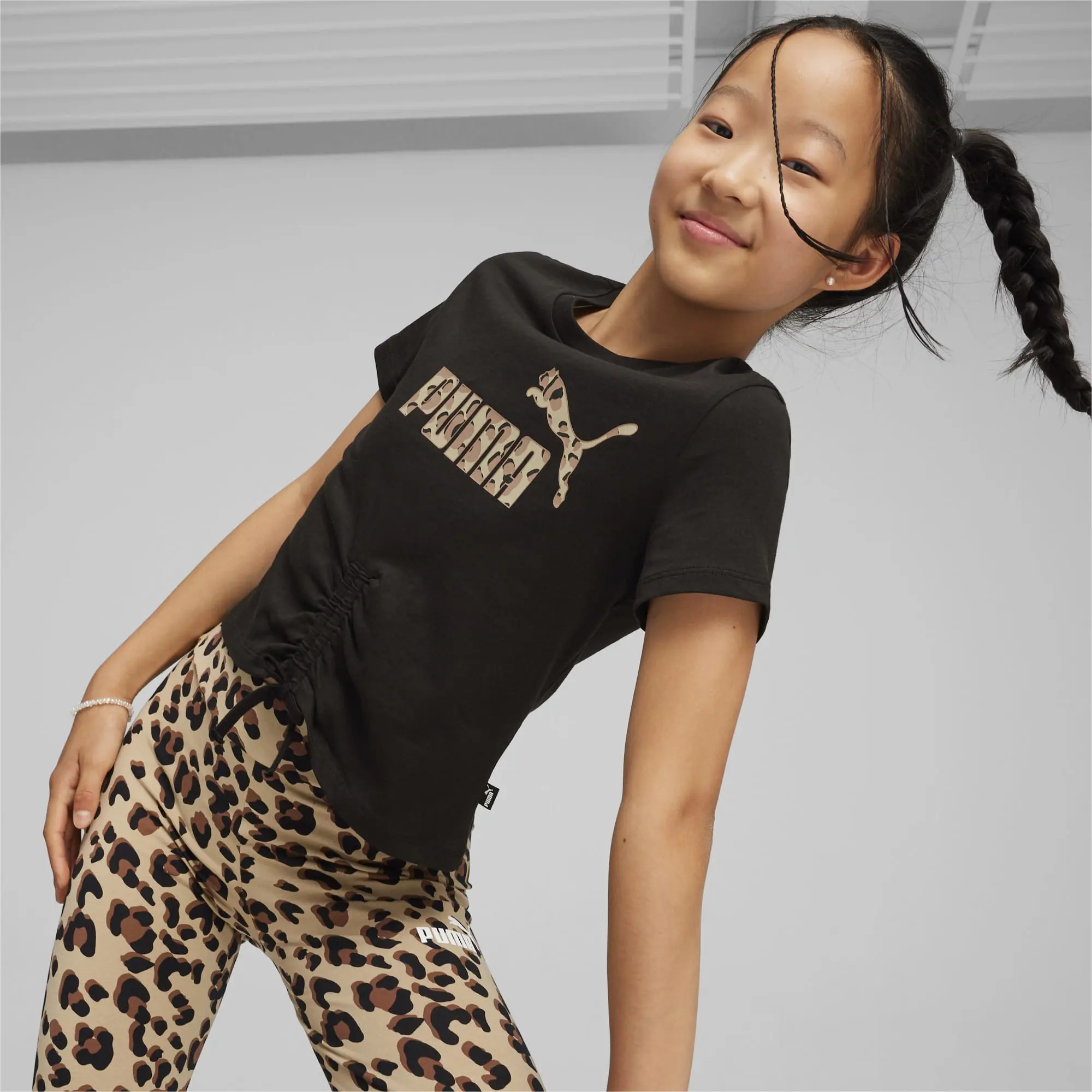 Puma Ess+ Animal Knotted Tee G T-Shirt Girls - Black