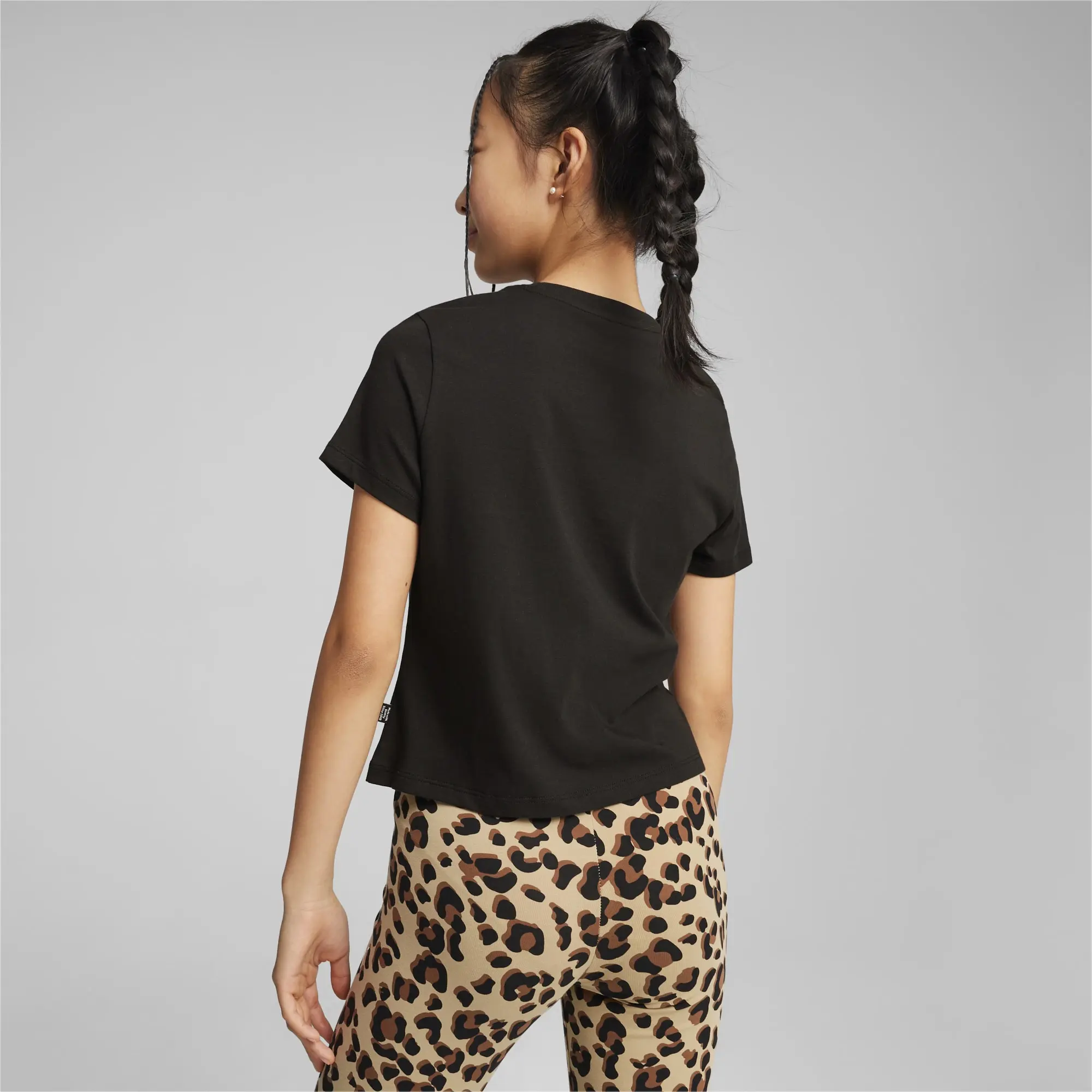 Puma Ess+ Animal Knotted Tee G T-Shirt Girls - Black