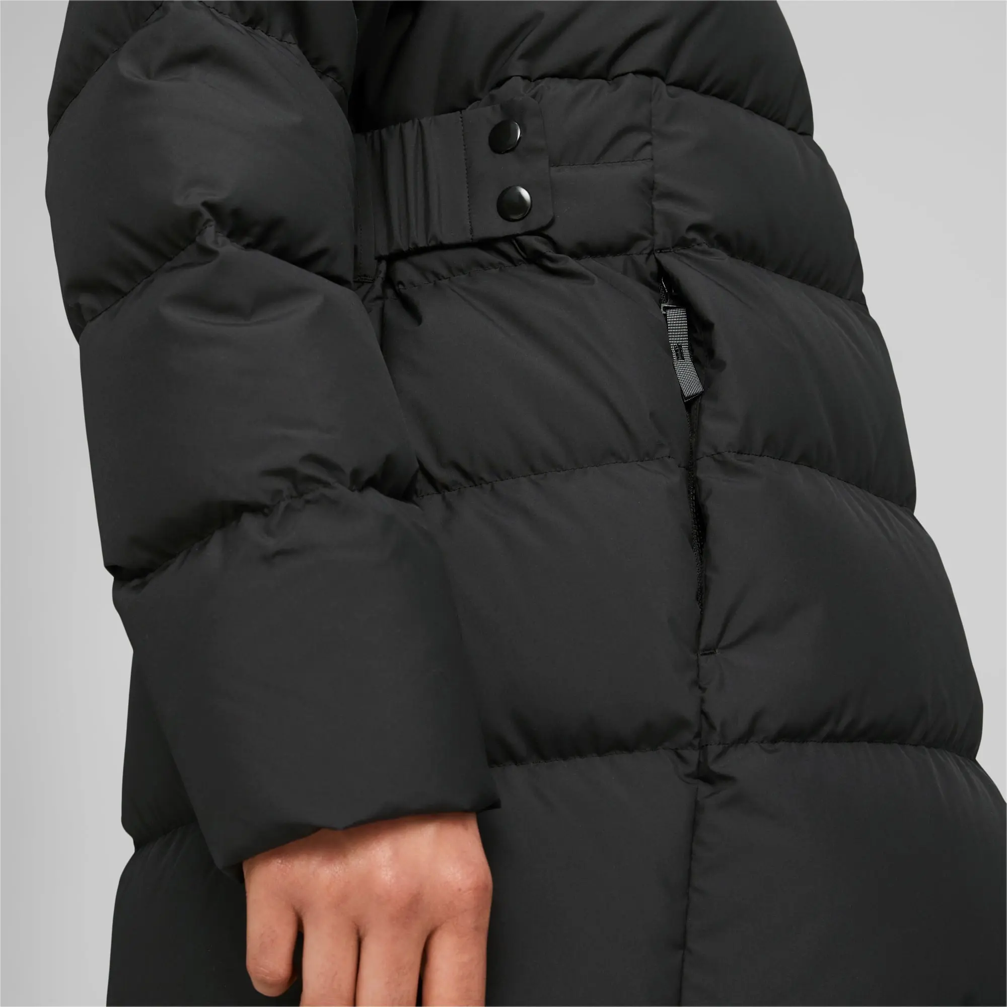 PUMA Women's Long Hooded Down Coat, Black