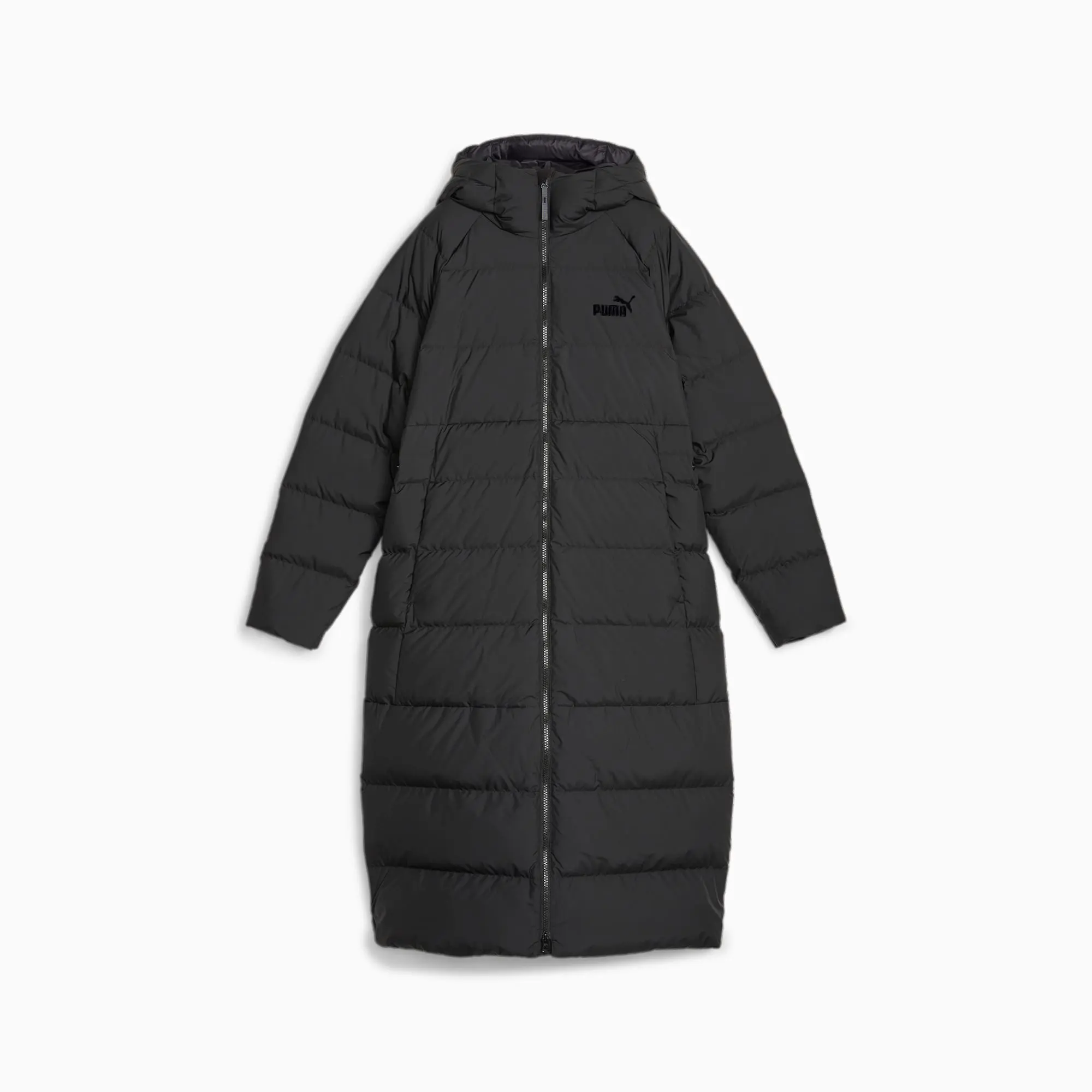 PUMA Women's Long Hooded Down Coat, Black