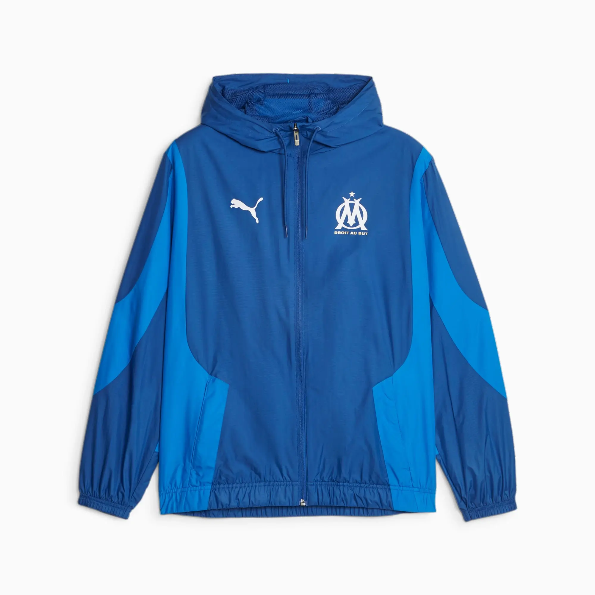 PUMA Olympique De Marseille Pre-Match Football Jacket, Royal Blue