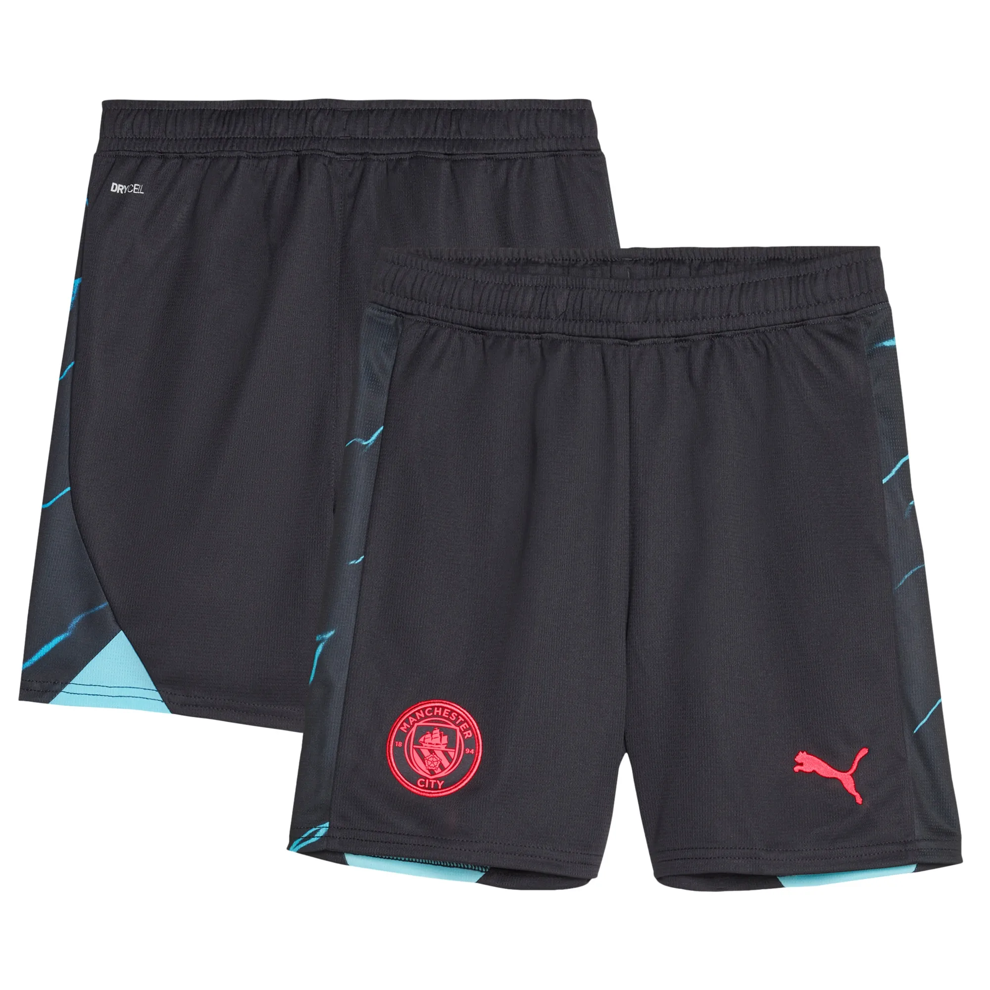 Puma Childrens Unisex Kids Manchester City Football Shorts - Black