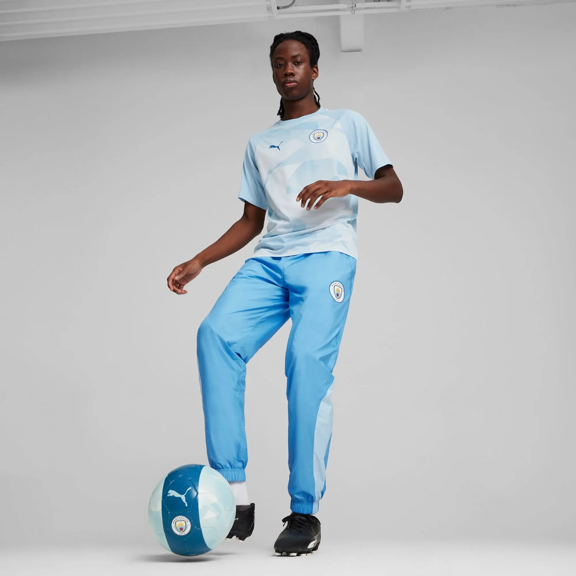 Puma Mens Manchester City Pre-Match Sweatpants - Blue