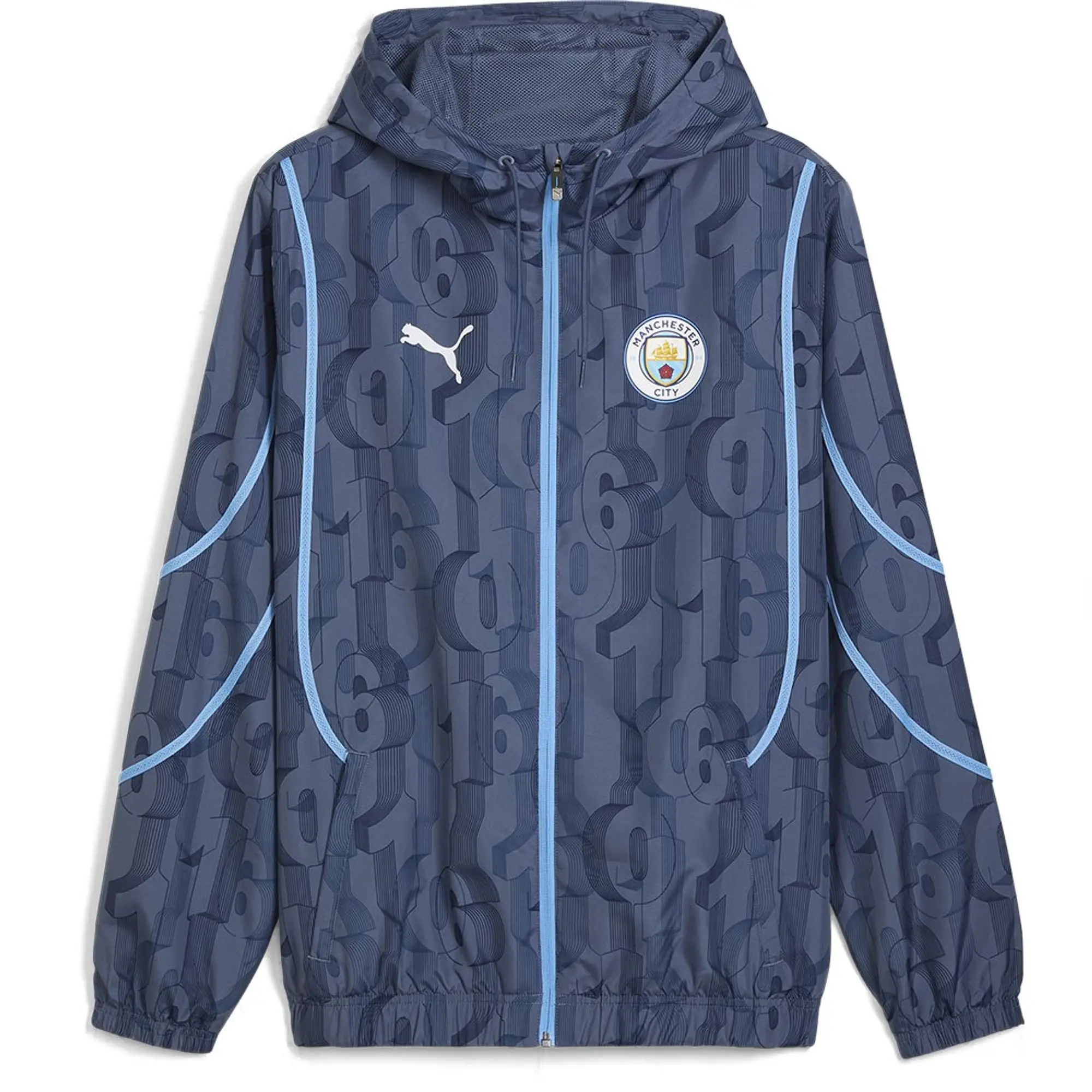 Puma Manchester City Pre Match Jacket 2024 2025 Adults - Blue