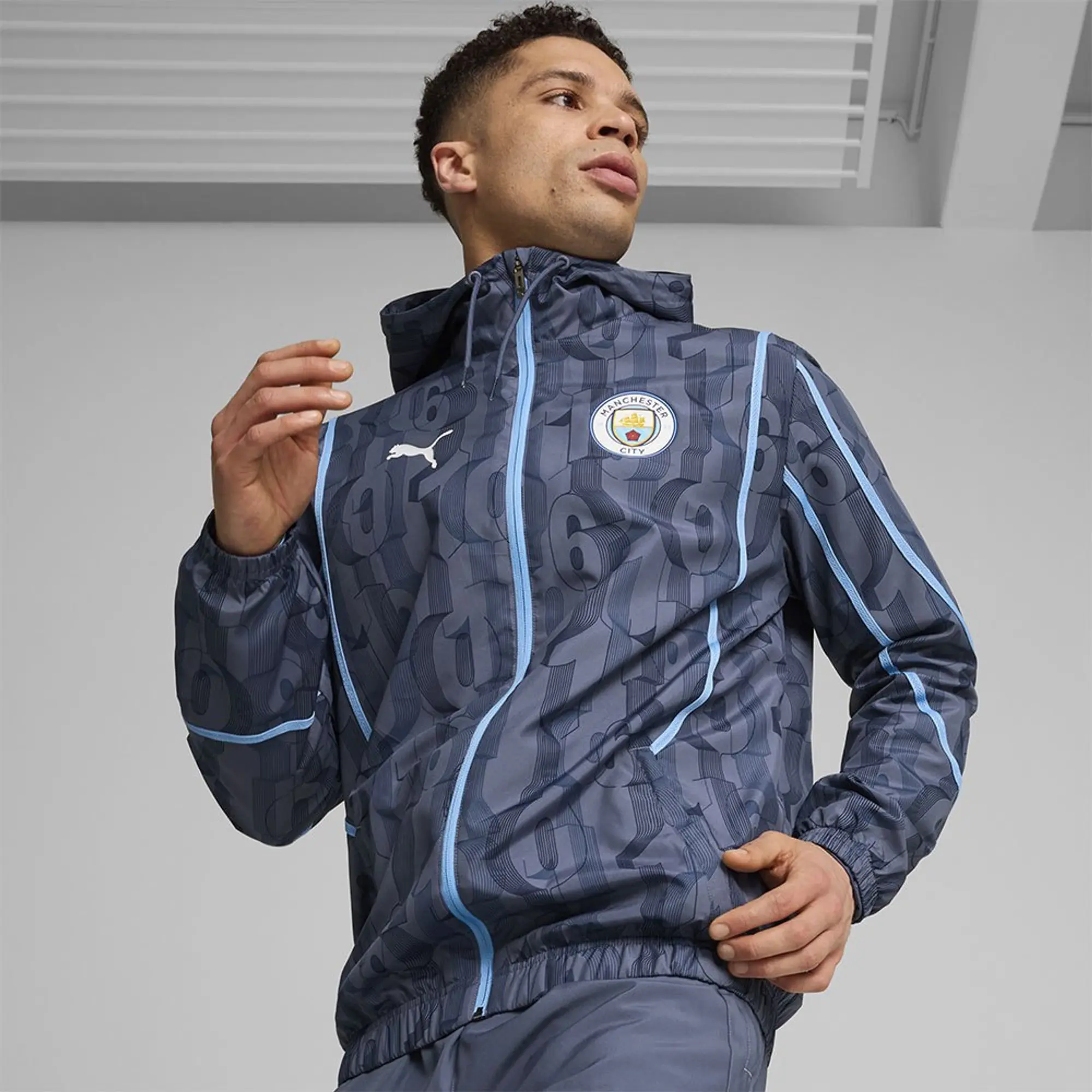 Puma Manchester City Pre Match Jacket 2024 2025 Adults - Blue