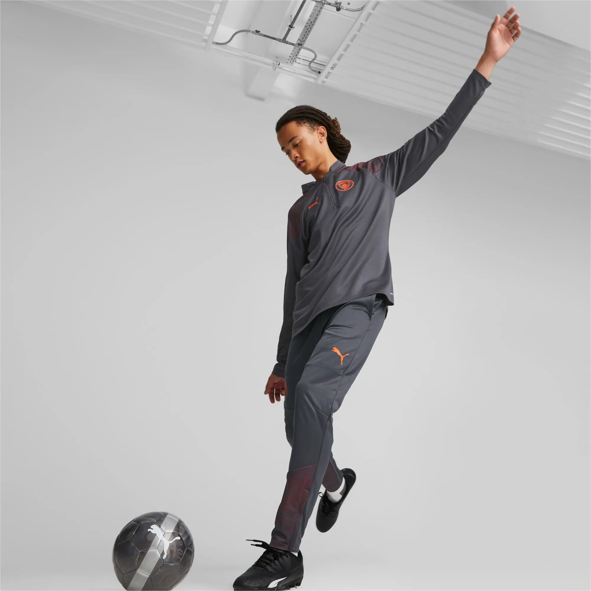 Puma Mens Manchester City Football Training Sweatpants - Grey