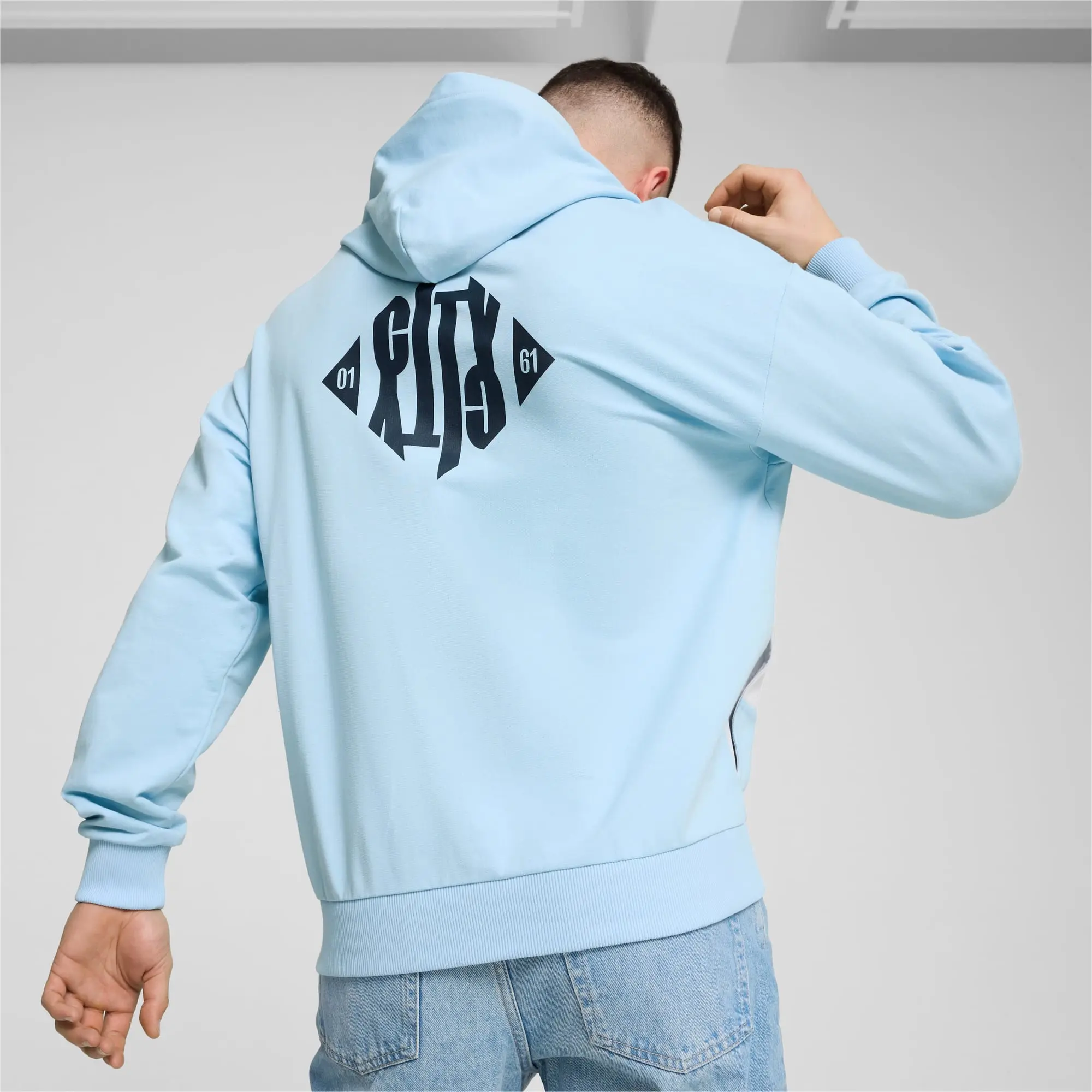 PUMA Manchester City Ftblculture+ Hoodie Men, Silver Mist/Silver Sky