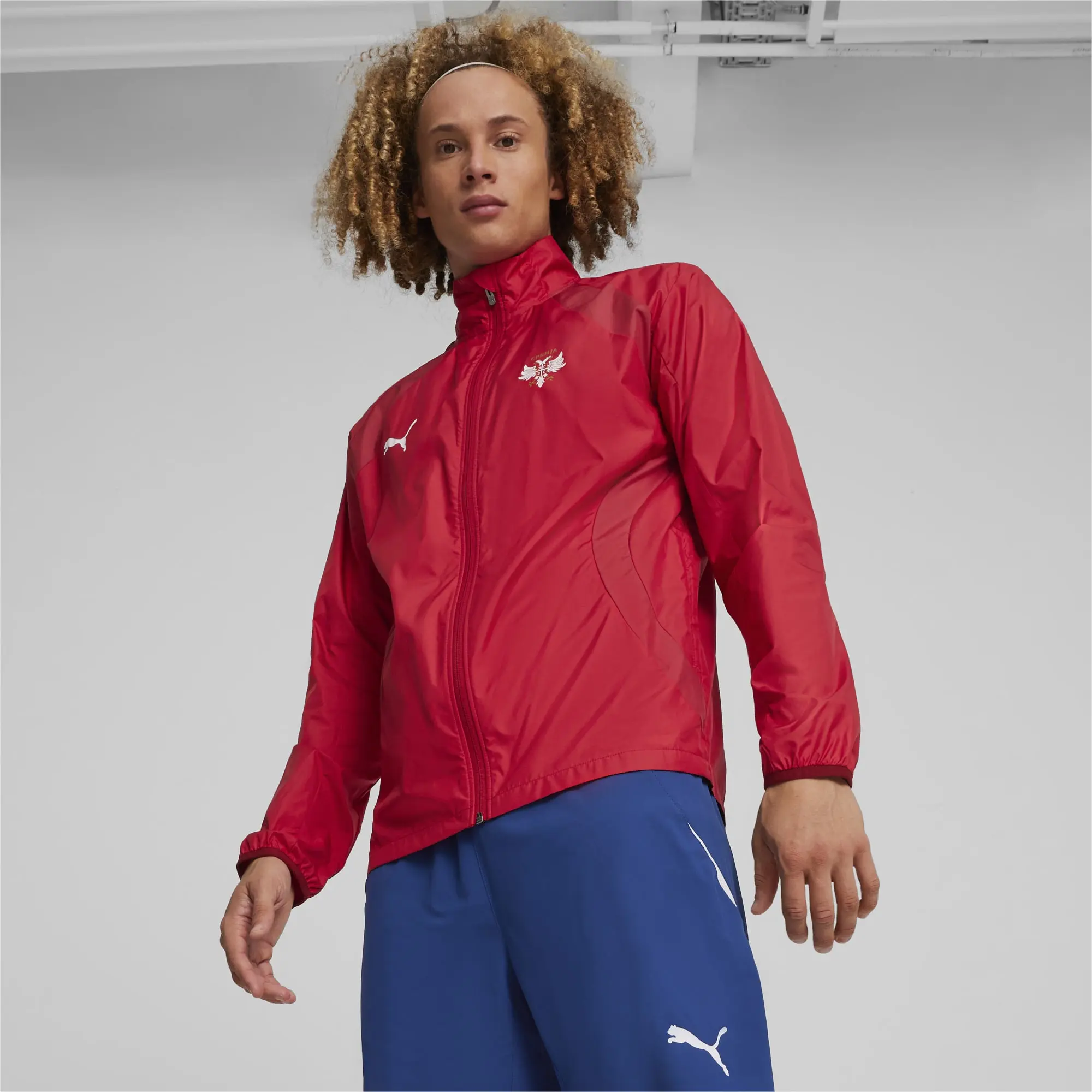 Puma Mens Serbia Pre-match Woven Football Jacket - Red