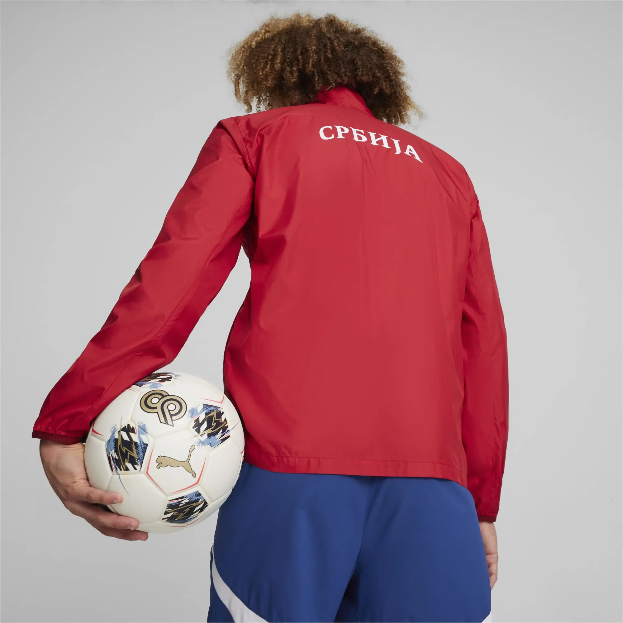 Puma Mens Serbia Pre-match Woven Football Jacket - Red