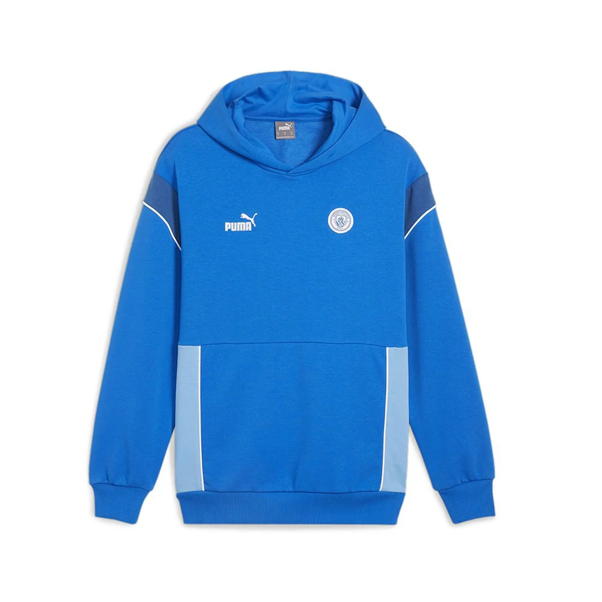 Puma Mens Manchester City FtblArchive Hoodie - Blue Cotton