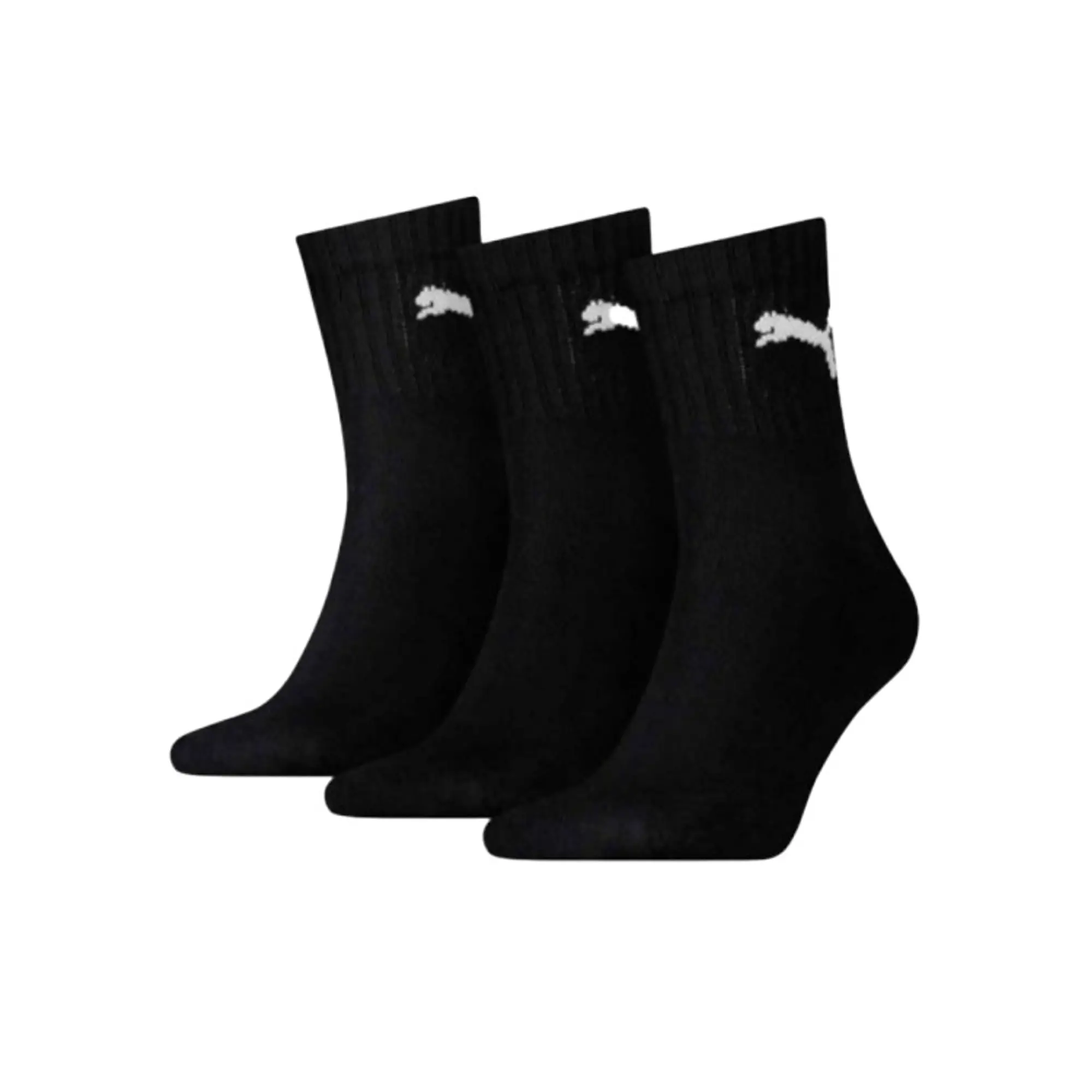 PUMA Unisex Sport Crew Lightweight Socks 3 Pack, Black