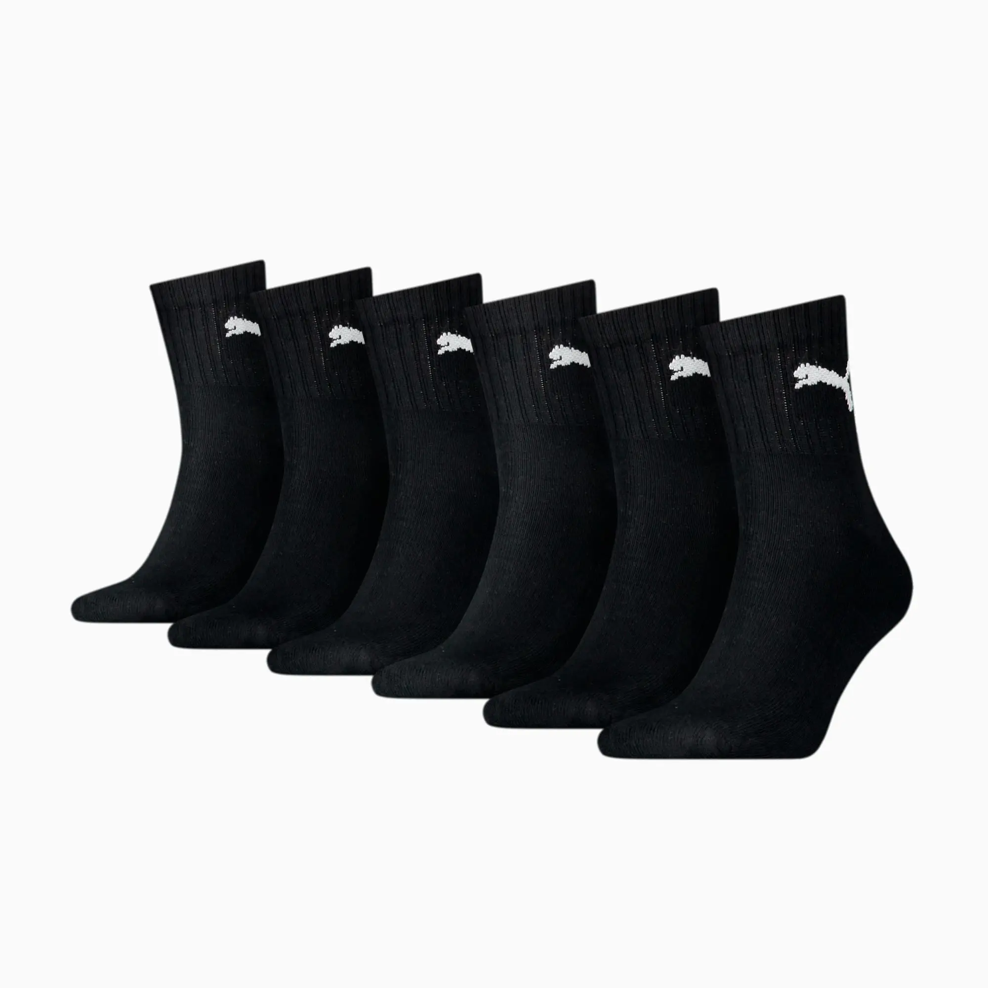 PUMA Unisex Short Crew Socks 6 Pack, Black