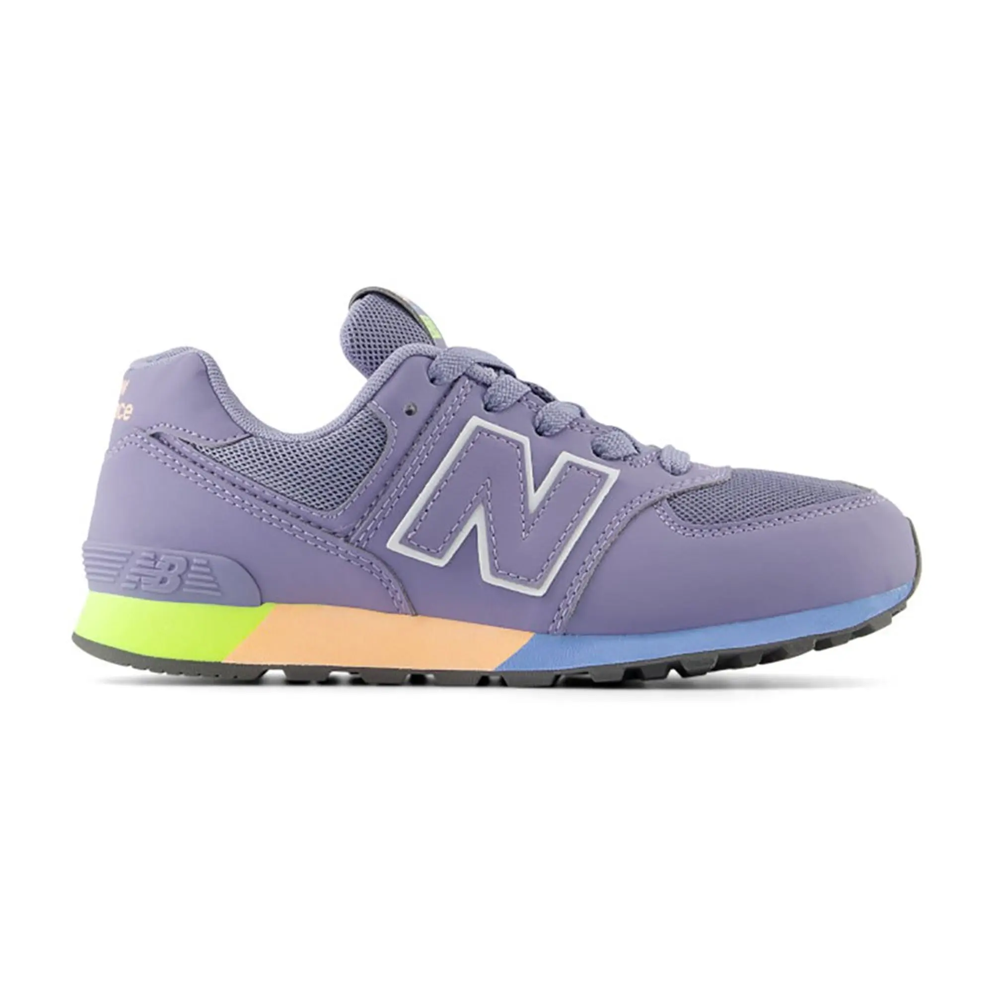 New Balance Kids' 574 in Purple/Yellow Synthetic