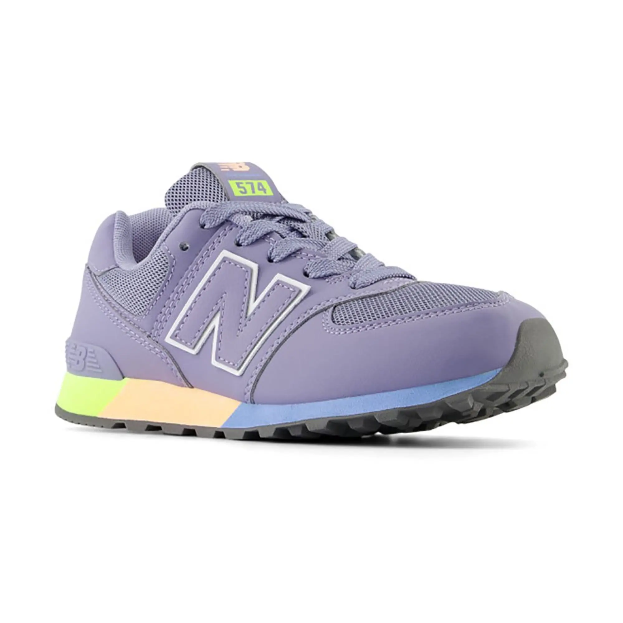 New Balance Kids' 574 in Purple/Yellow Synthetic