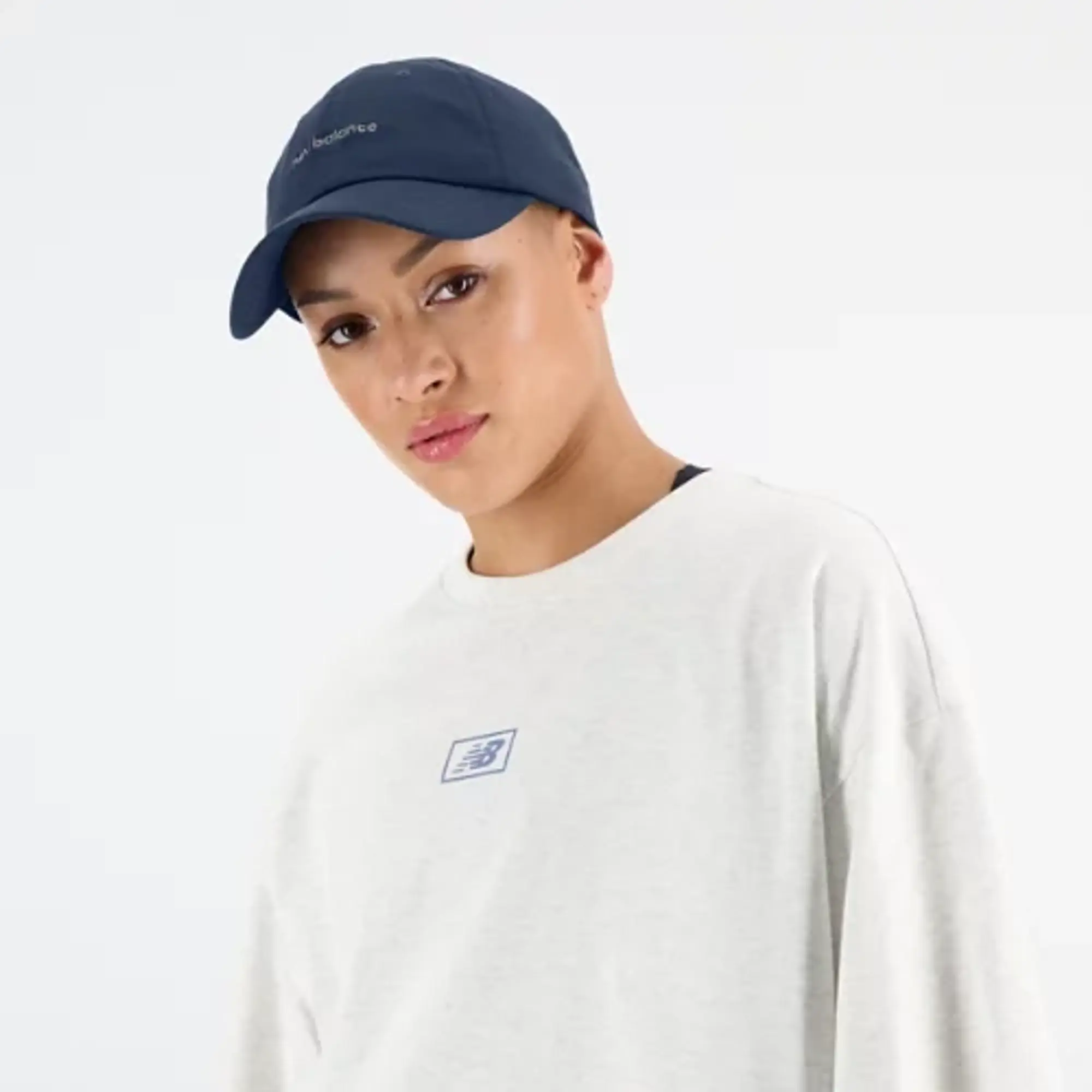 New Balance Unisex 6 Panel Linear Logo Hat in Blue Polyester