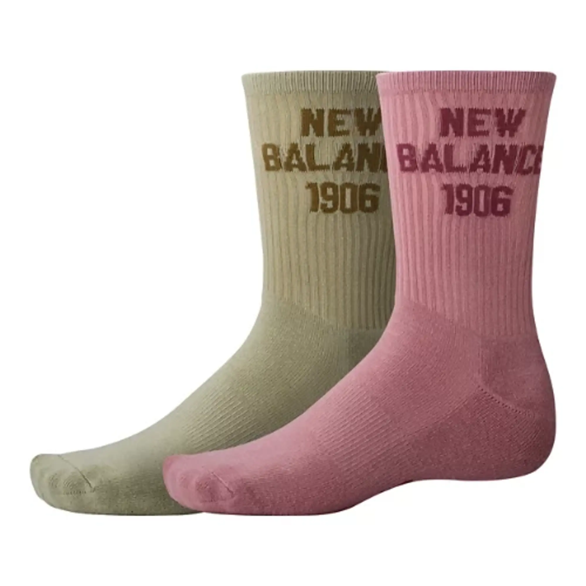New Balance Unisex 1906 Midcalf Socks 2 Pack in Red/White Cotton